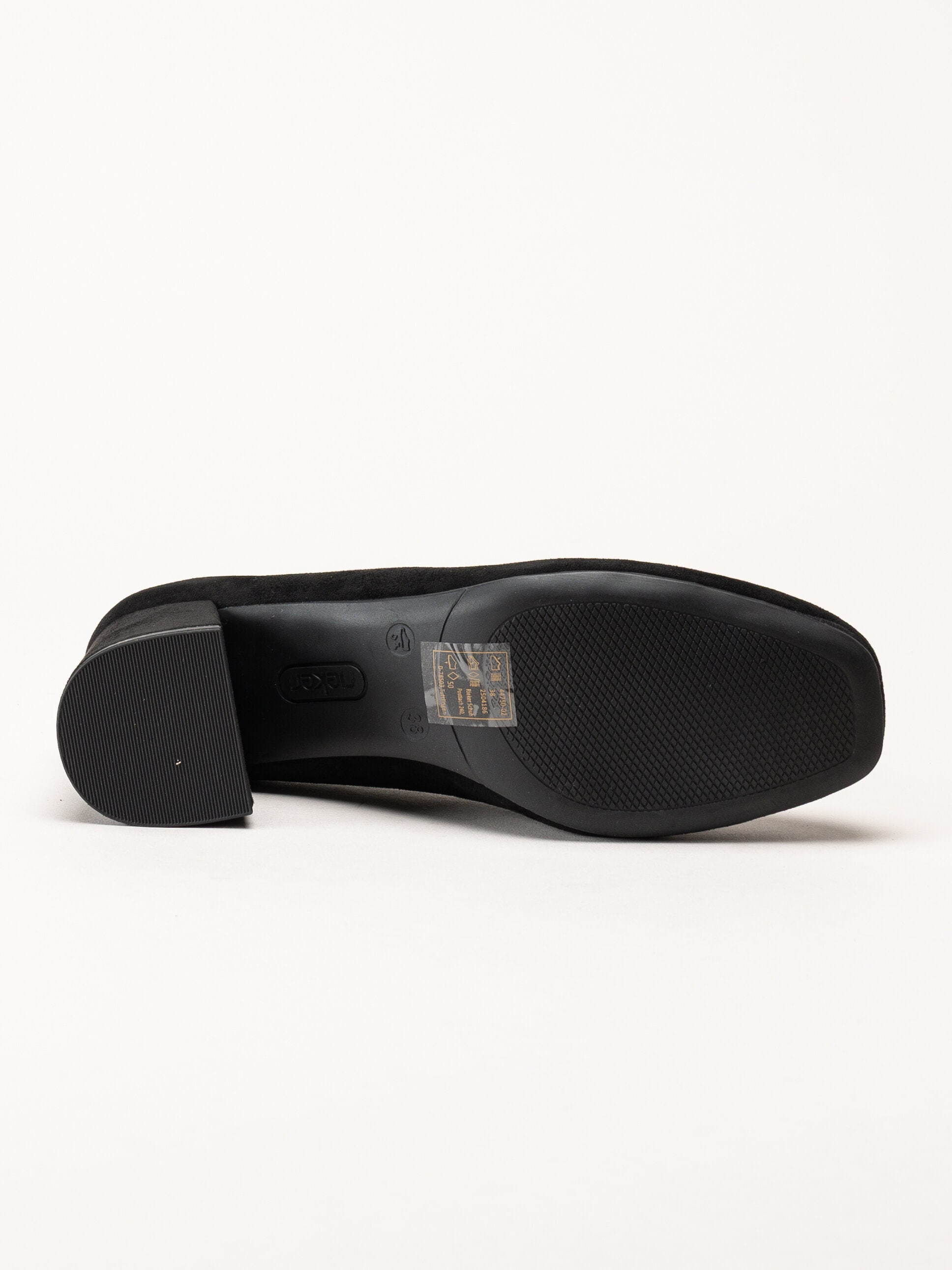 Rieker - Svarta pumps i microtextil