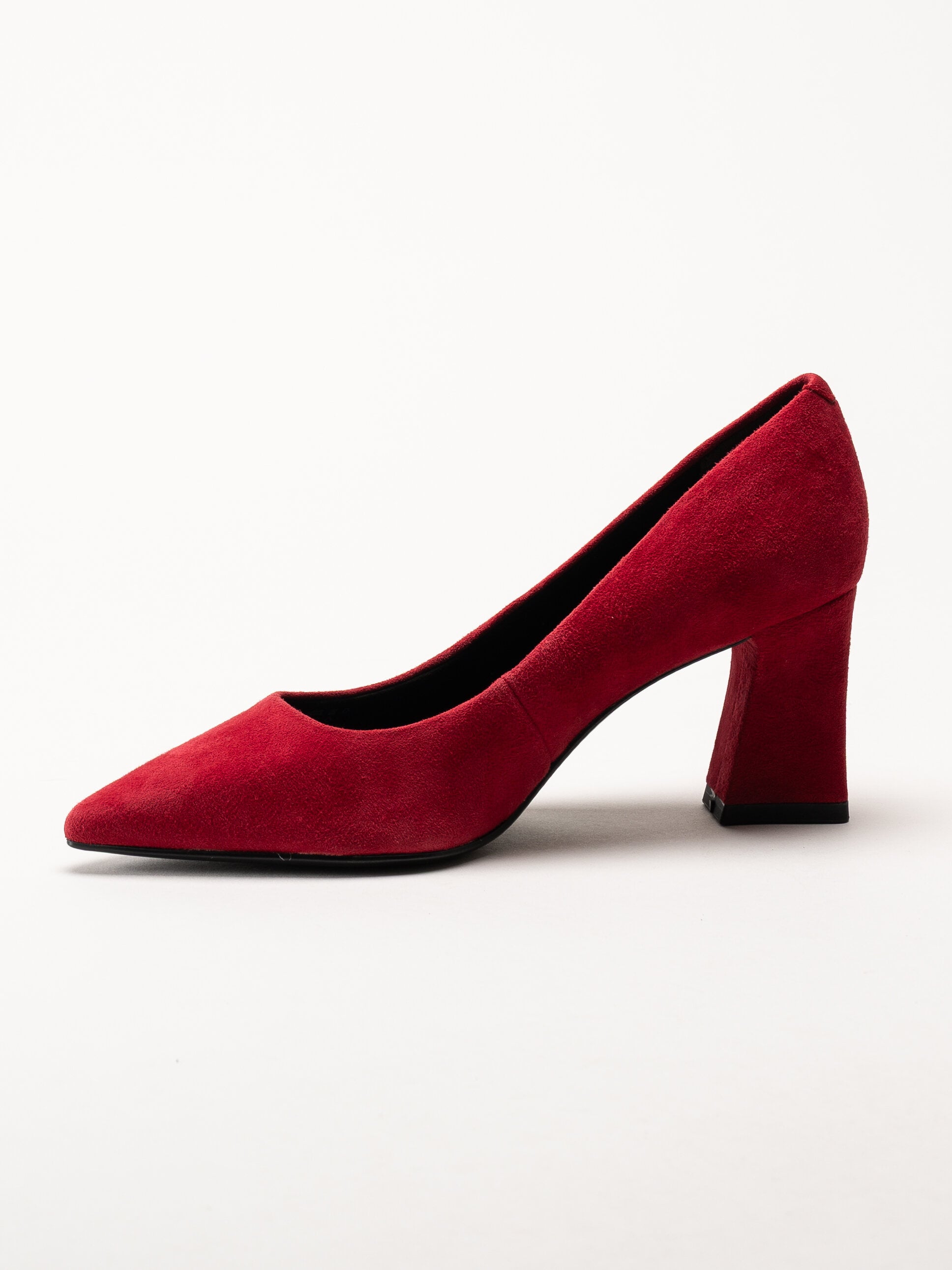 Tamaris - Röda pumps i mocka