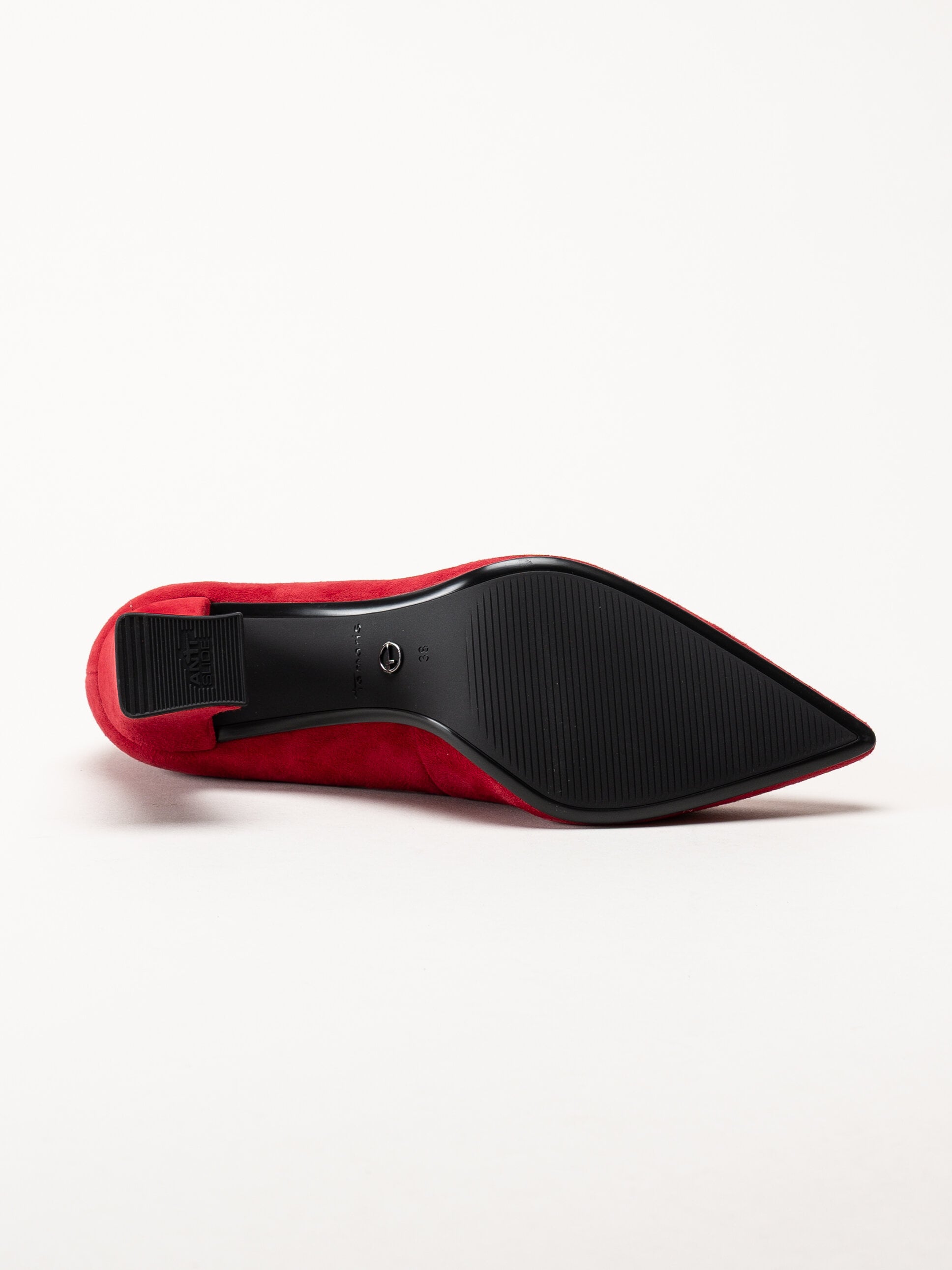 Tamaris - Röda pumps i mocka