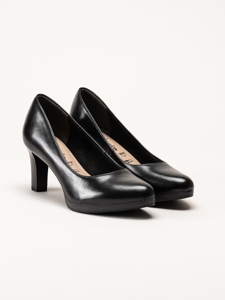 Tamaris - Svarta pumps i skinn