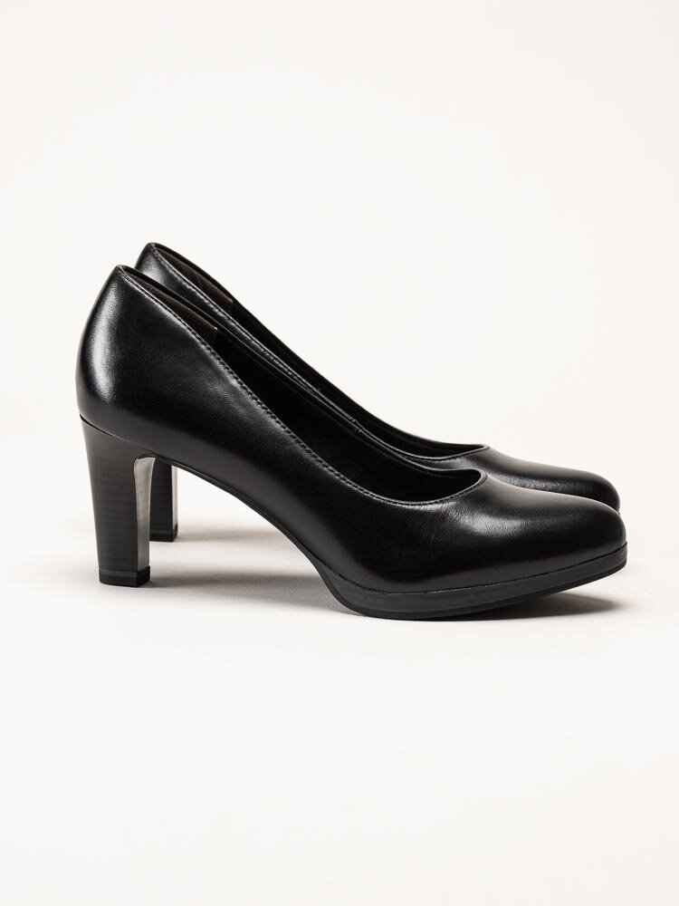 Tamaris - Svarta pumps i skinn