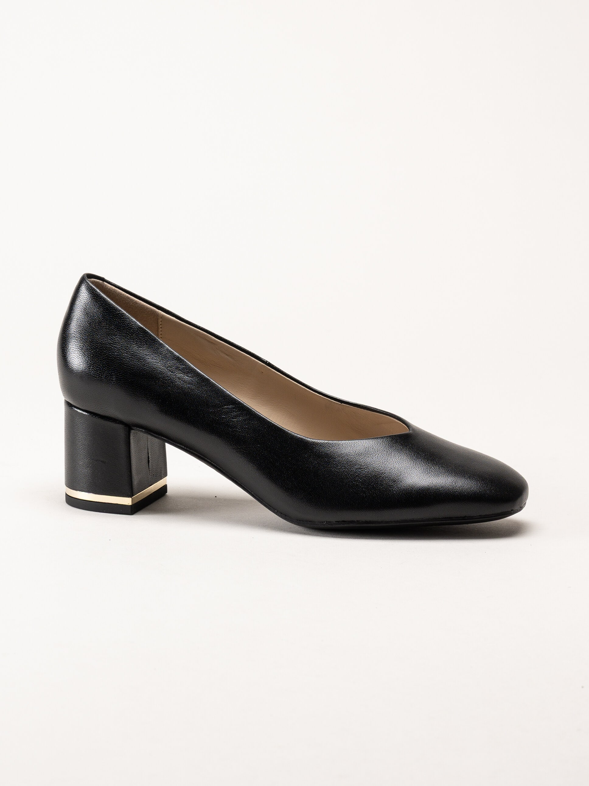Caprice - Svarta pumps i skinn