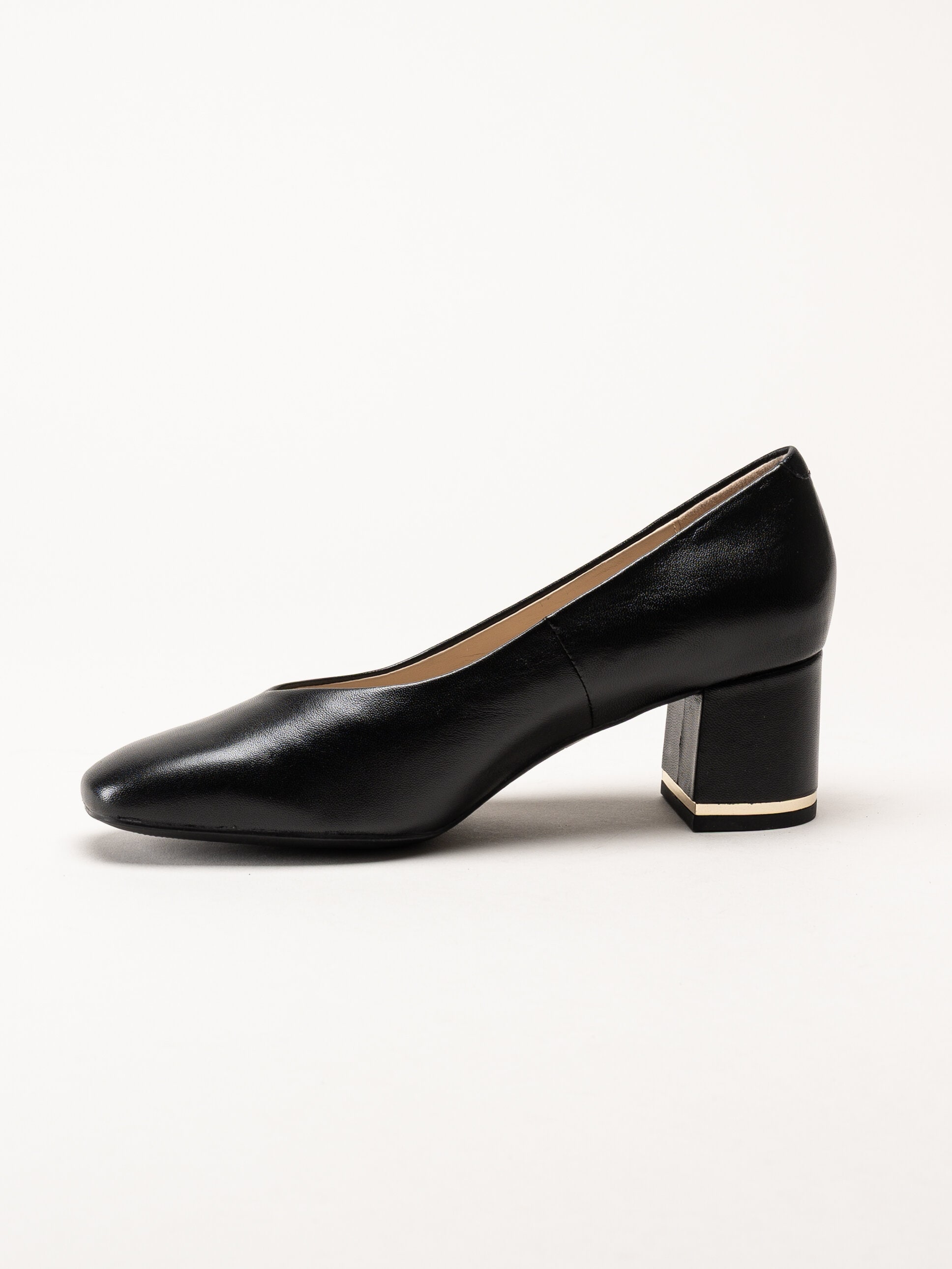 Caprice - Svarta pumps i skinn