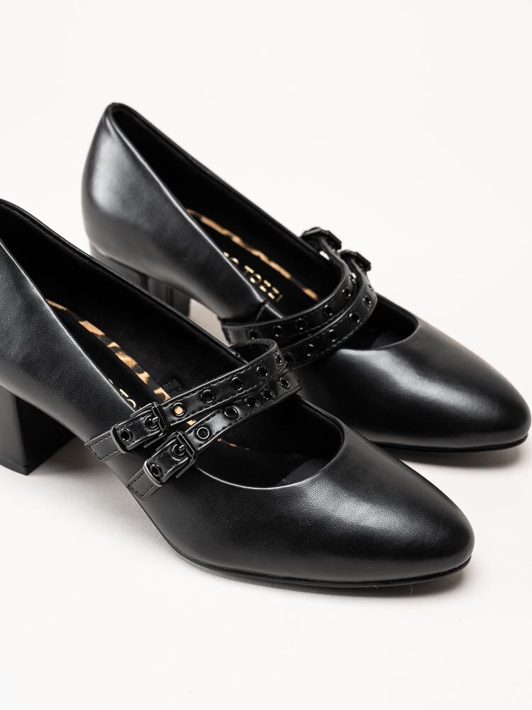 Marco Tozzi - Svarta pumps med slejf