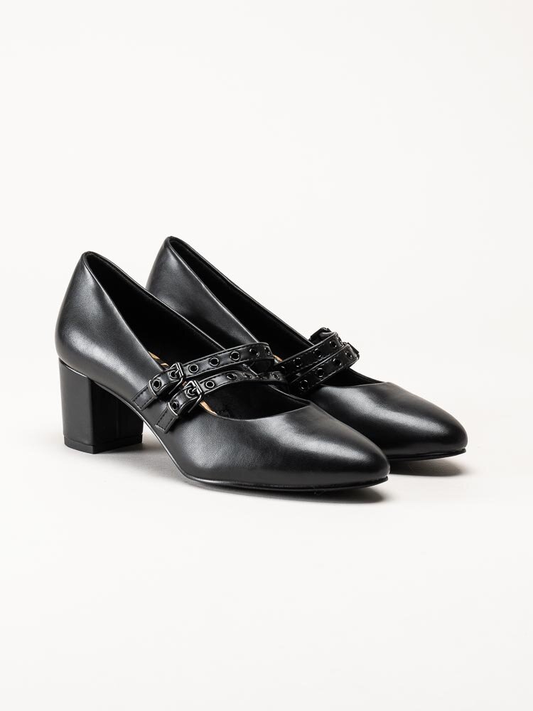 Marco Tozzi - Svarta pumps med slejf