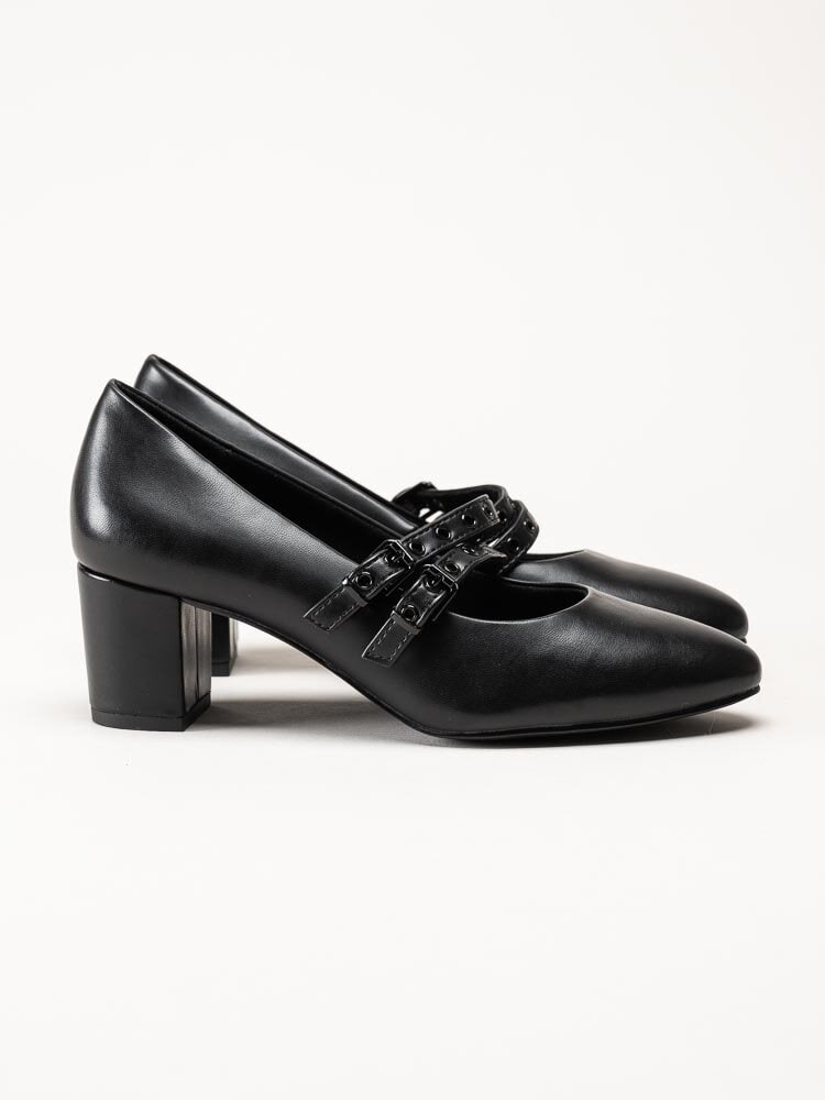 Marco Tozzi - Svarta pumps med slejf