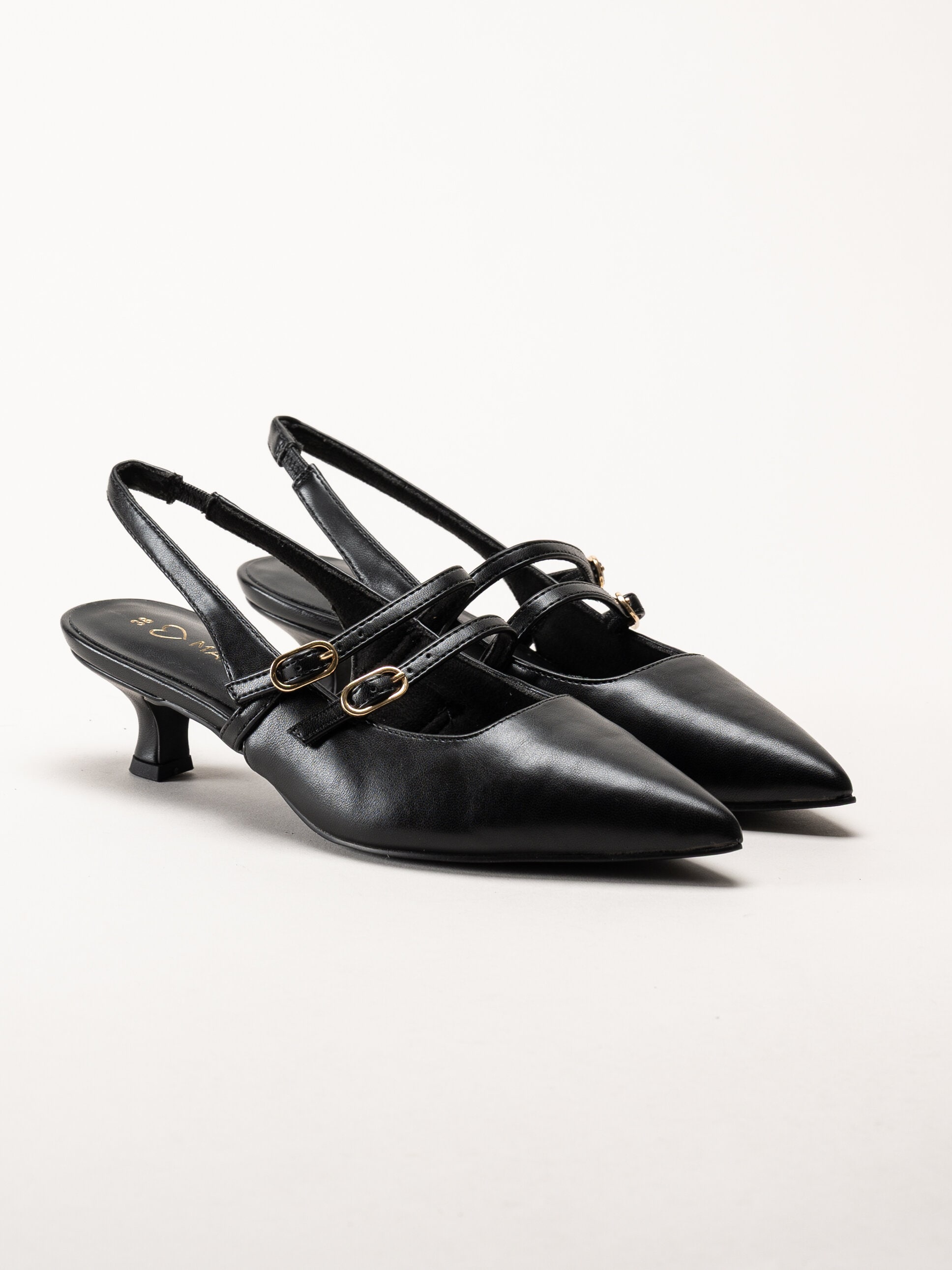 Marco Tozzi - Svarta slingback pumps med taxklack