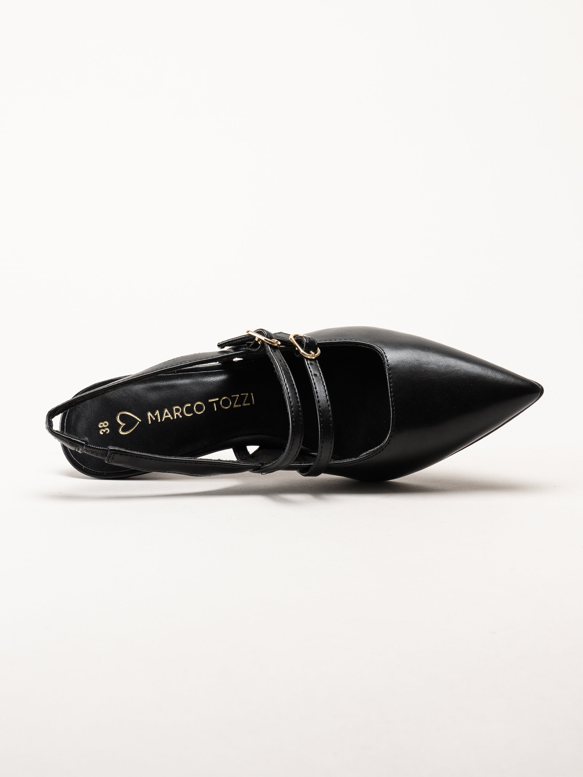 Marco Tozzi - Svarta slingback pumps med taxklack