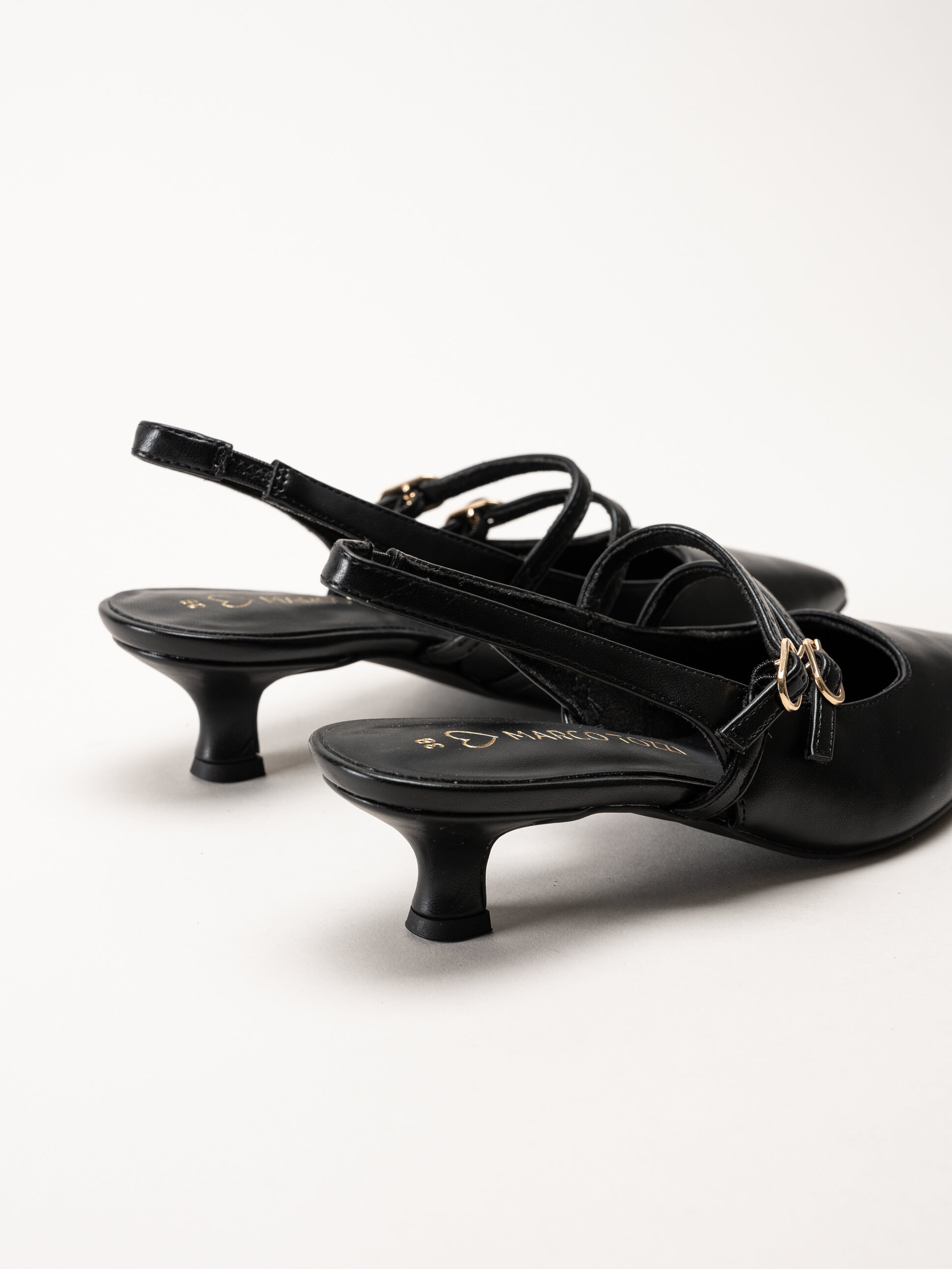 Marco Tozzi - Svarta slingback pumps med taxklack