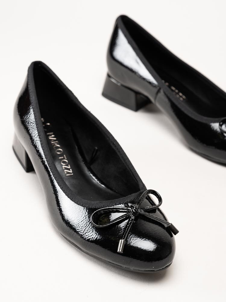 Marco Tozzi - Svarta ballerina pumps i lack