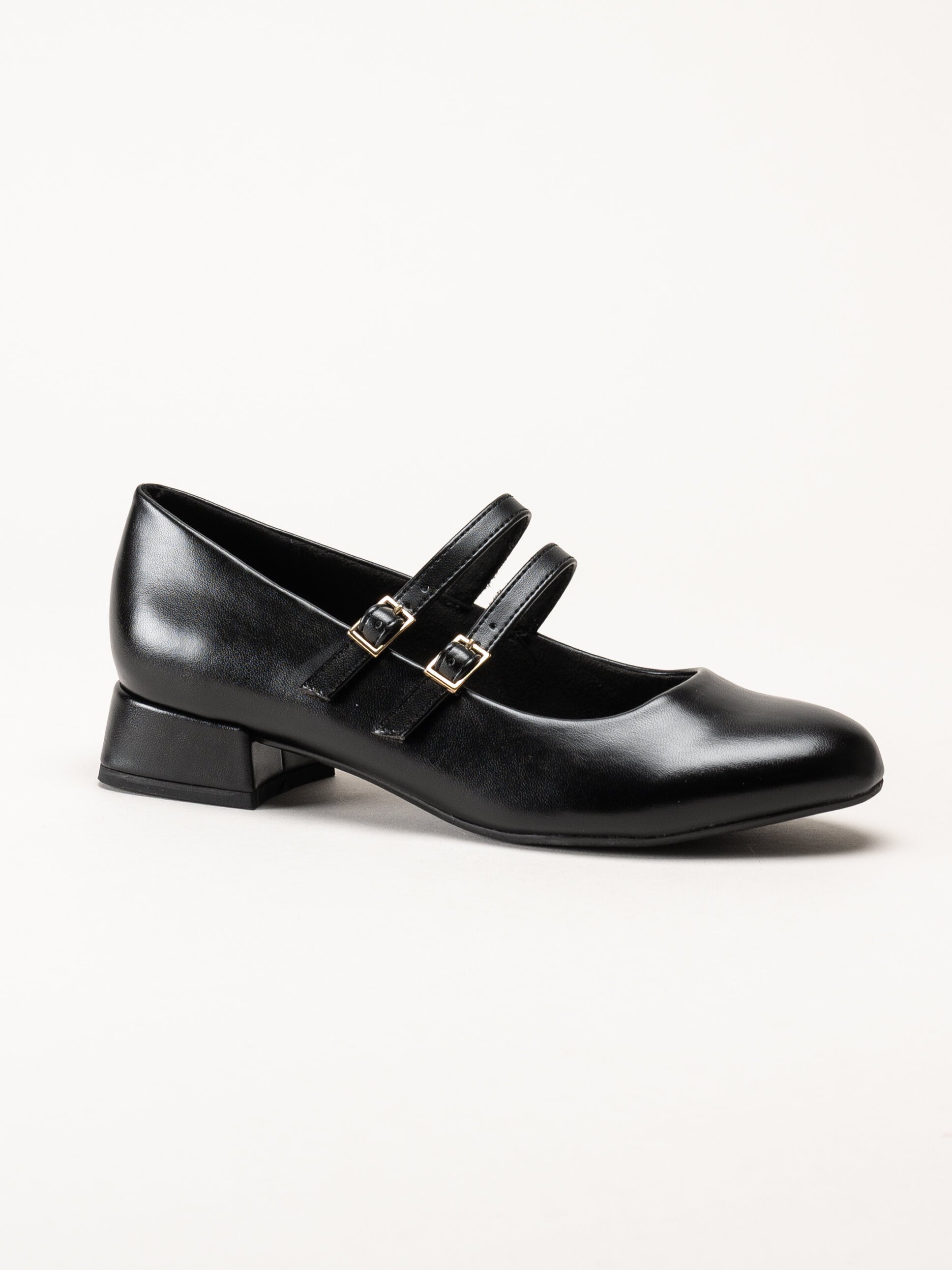 Marco Tozzi - Svarta pumps i skinnimitation