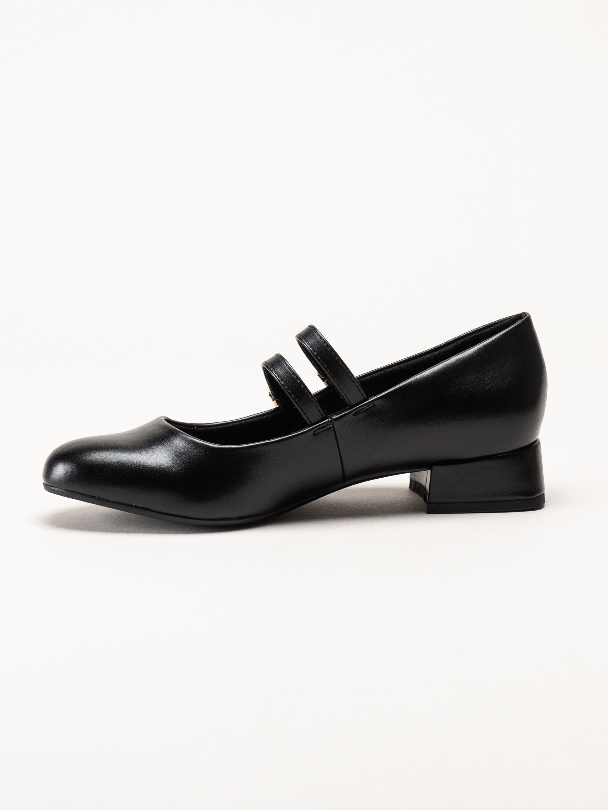 Marco Tozzi - Svarta pumps i skinnimitation