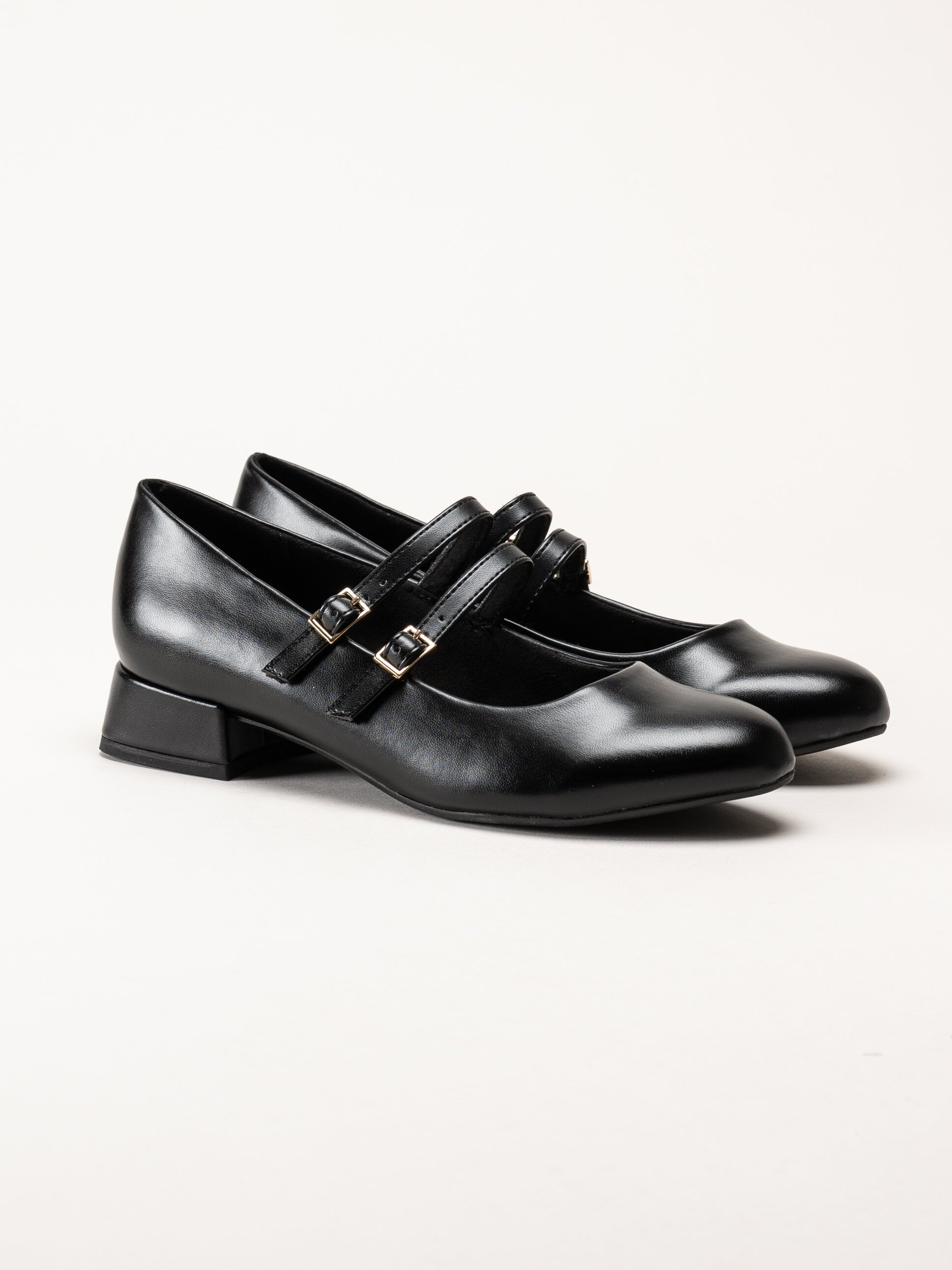 Marco Tozzi - Svarta pumps i skinnimitation