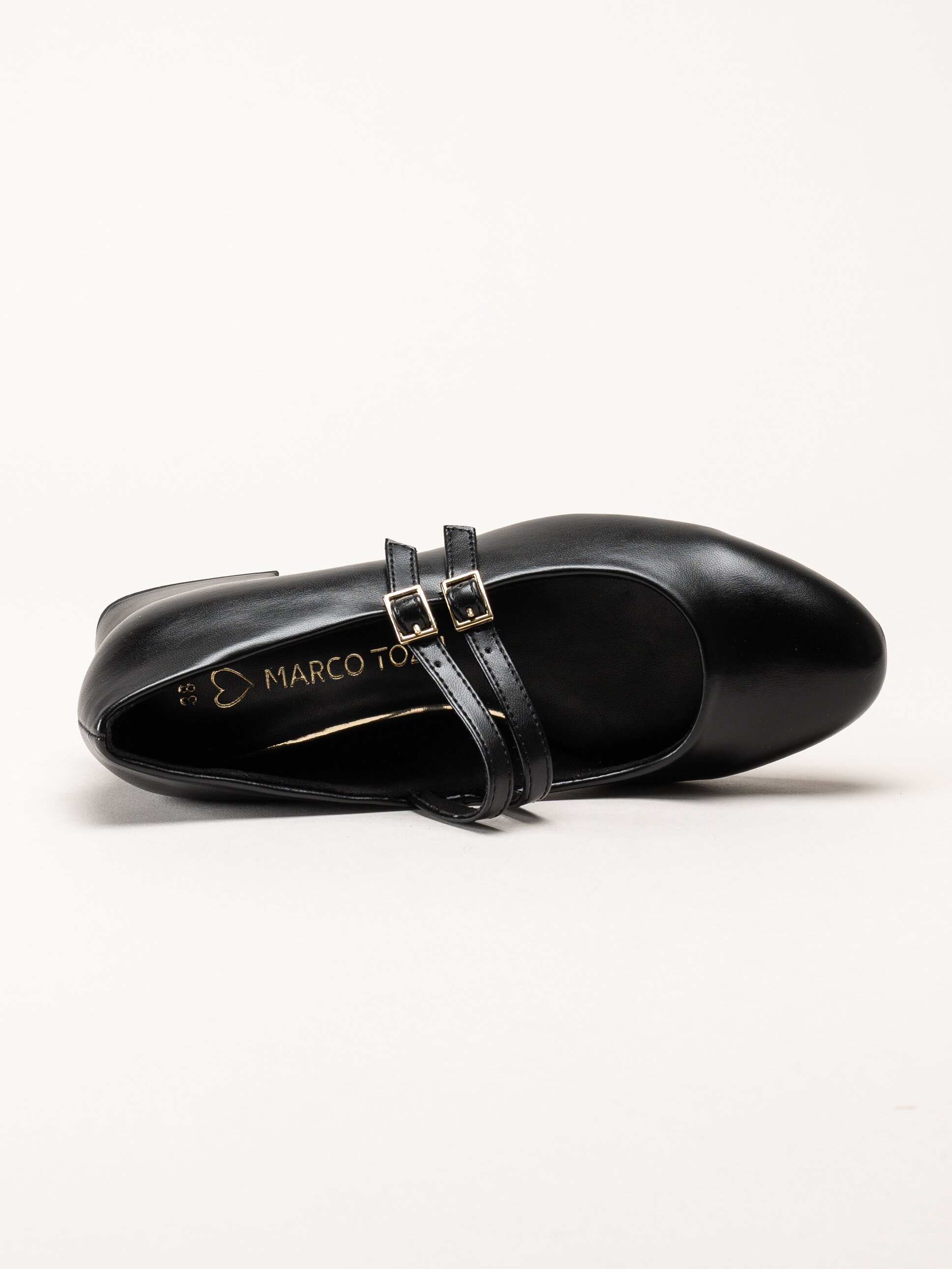 Marco Tozzi - Svarta pumps i skinnimitation