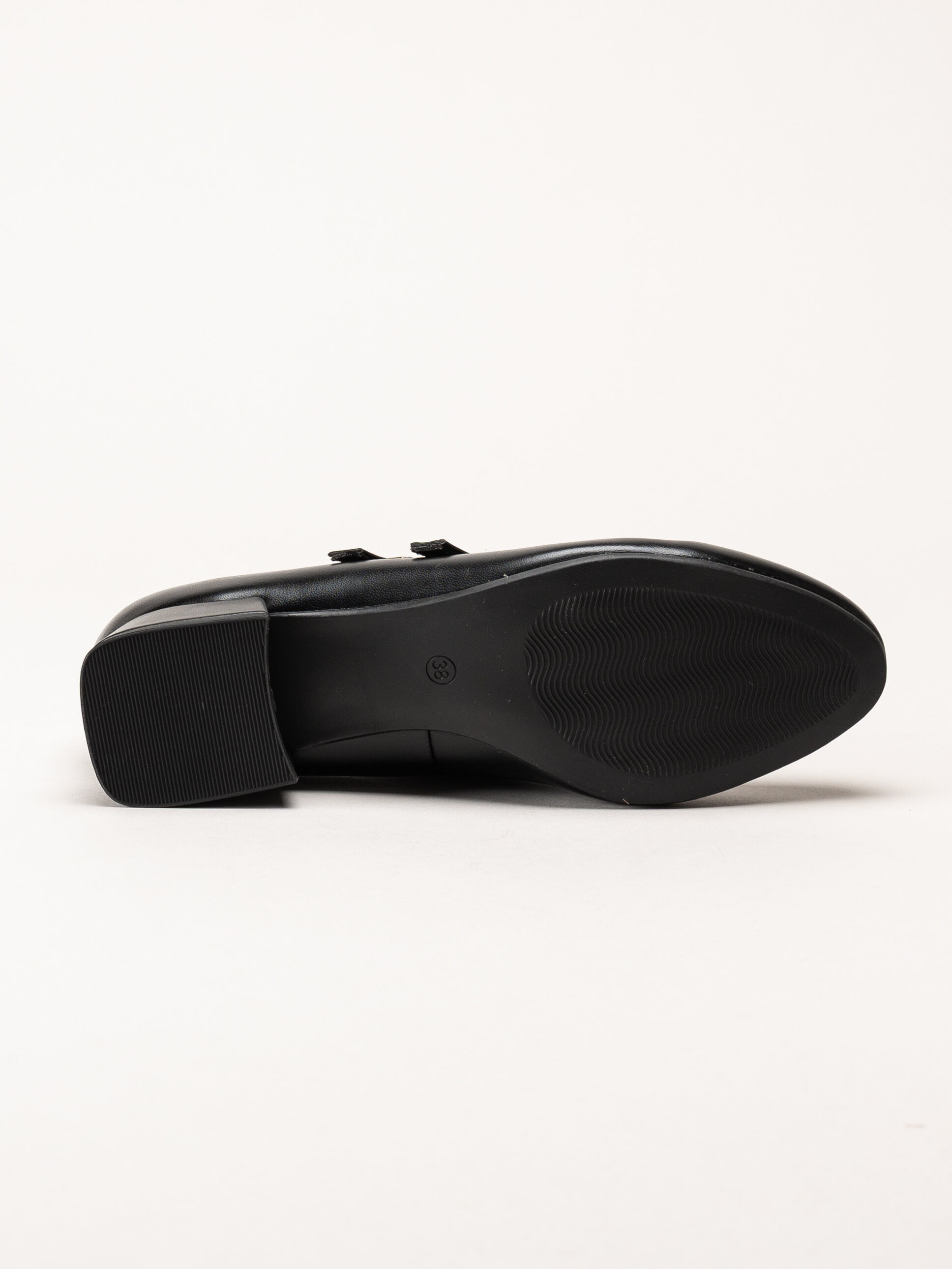 Marco Tozzi - Svarta pumps i skinnimitation