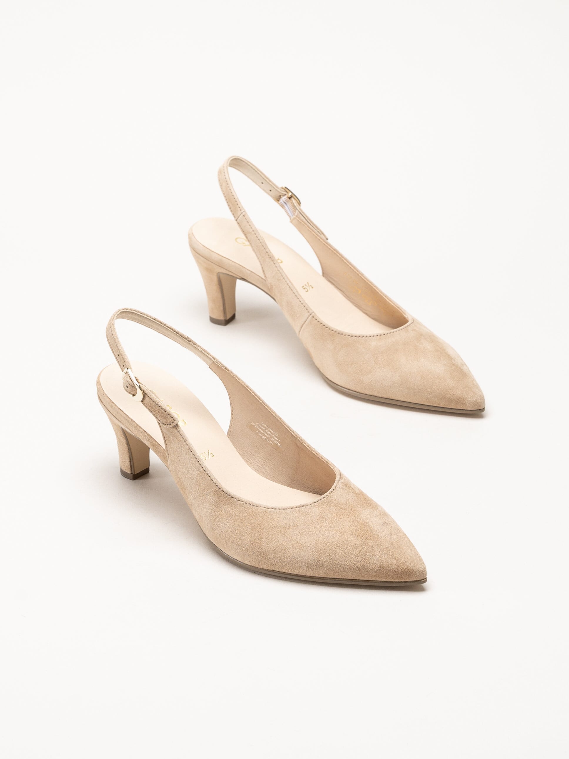 Gabor - Beige slingback pumps i mocka