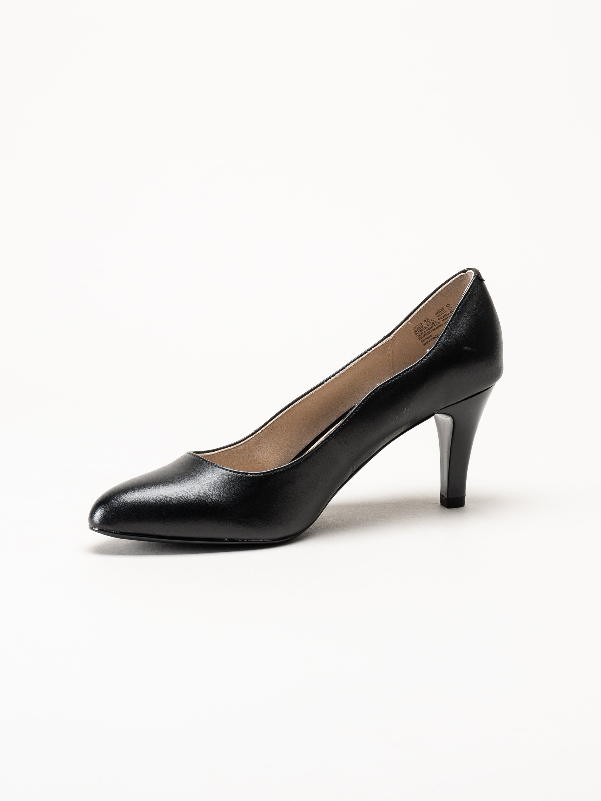 Caprice - Svarta pumps i skinn
