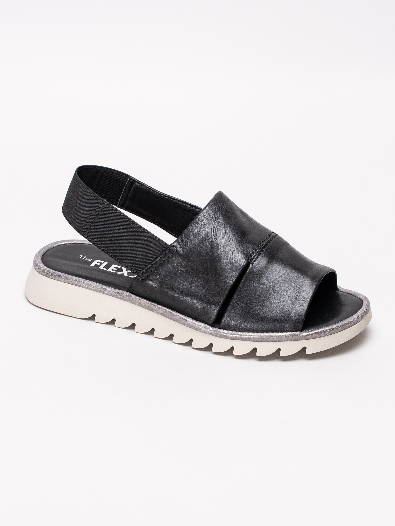 06191006 Flexx Wave Off Black svarta sandaler med hälrem i resår-1