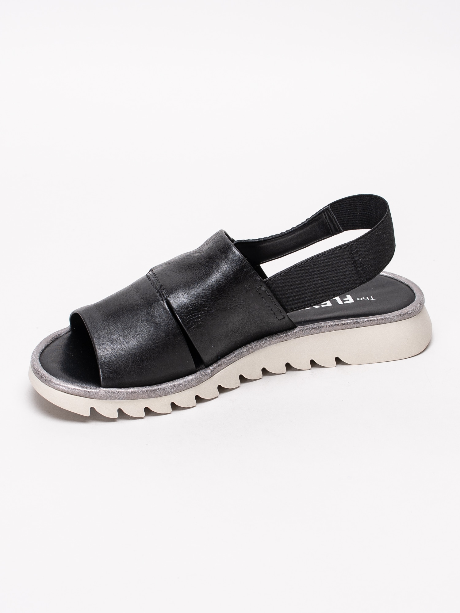 06191006 Flexx Wave Off Black svarta sandaler med hälrem i resår-2