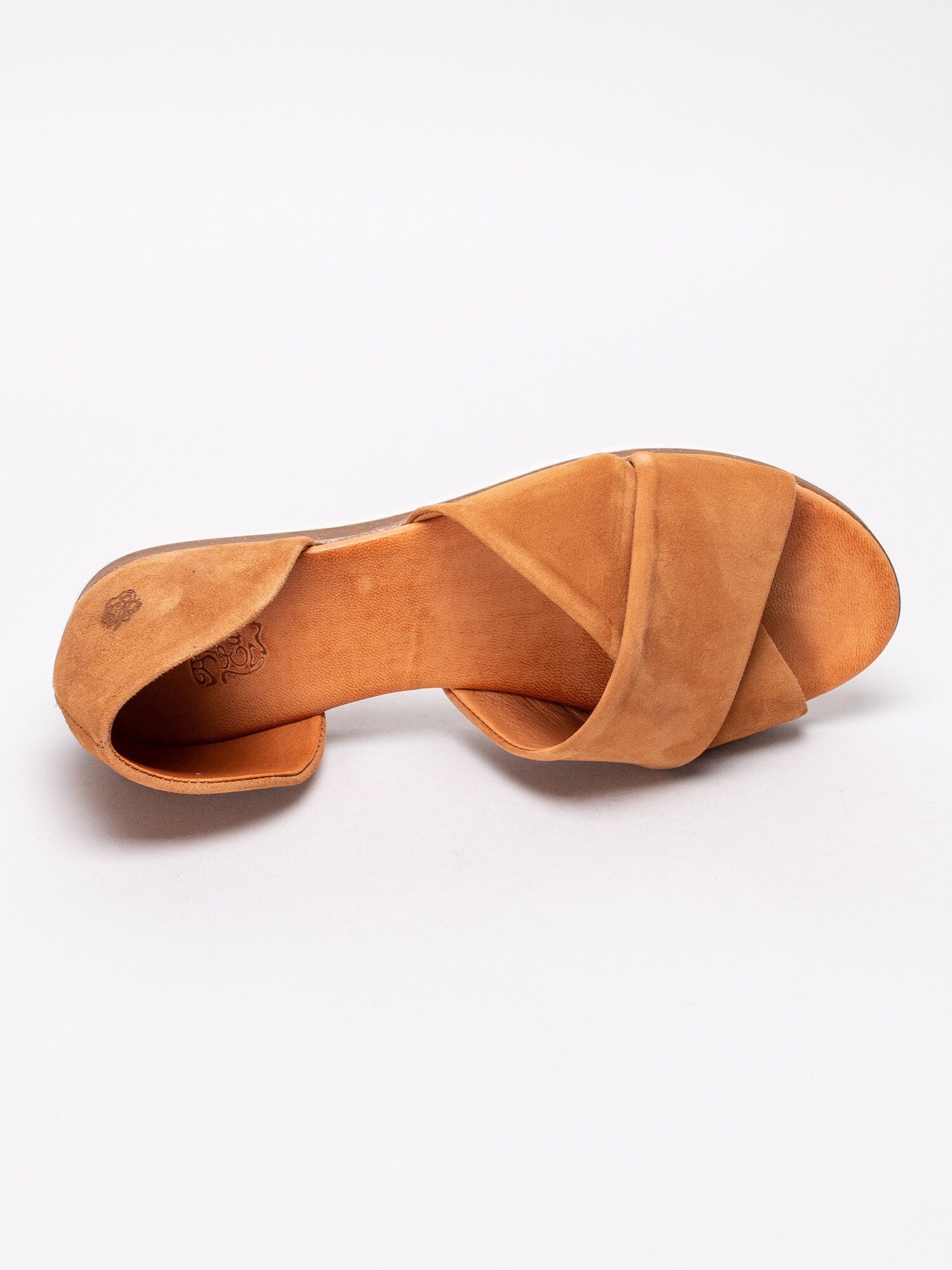 06191019 Apple of Eden Chiusi Cognac bruna ballerinaskor med korsade band-4