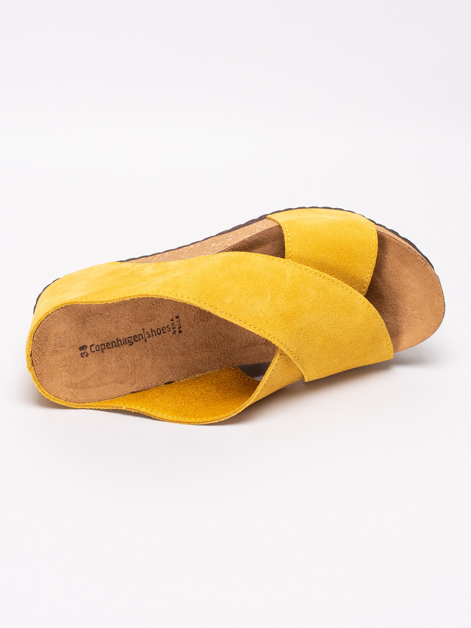 06191024 Copenhagen Shoes Frances CS1799-191 gula slip ins sandaletter med korkkil-4