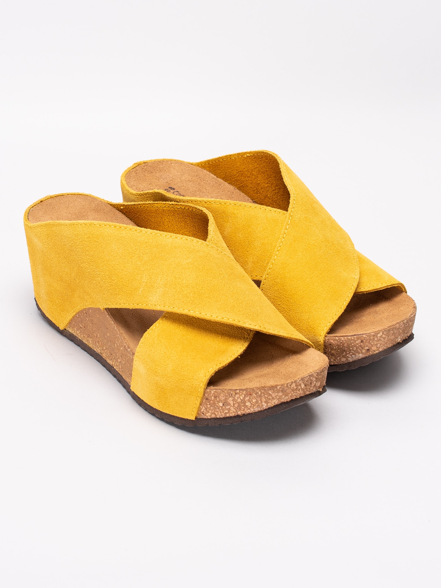 06191024 Copenhagen Shoes Frances CS1799-191 gula slip ins sandaletter med korkkil-3