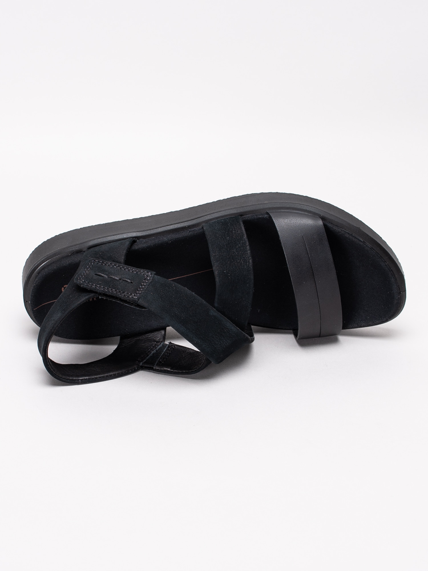 06191033 Ecco Flowt W 273613-51052 svarta sandaler med korslagda band och resår-4