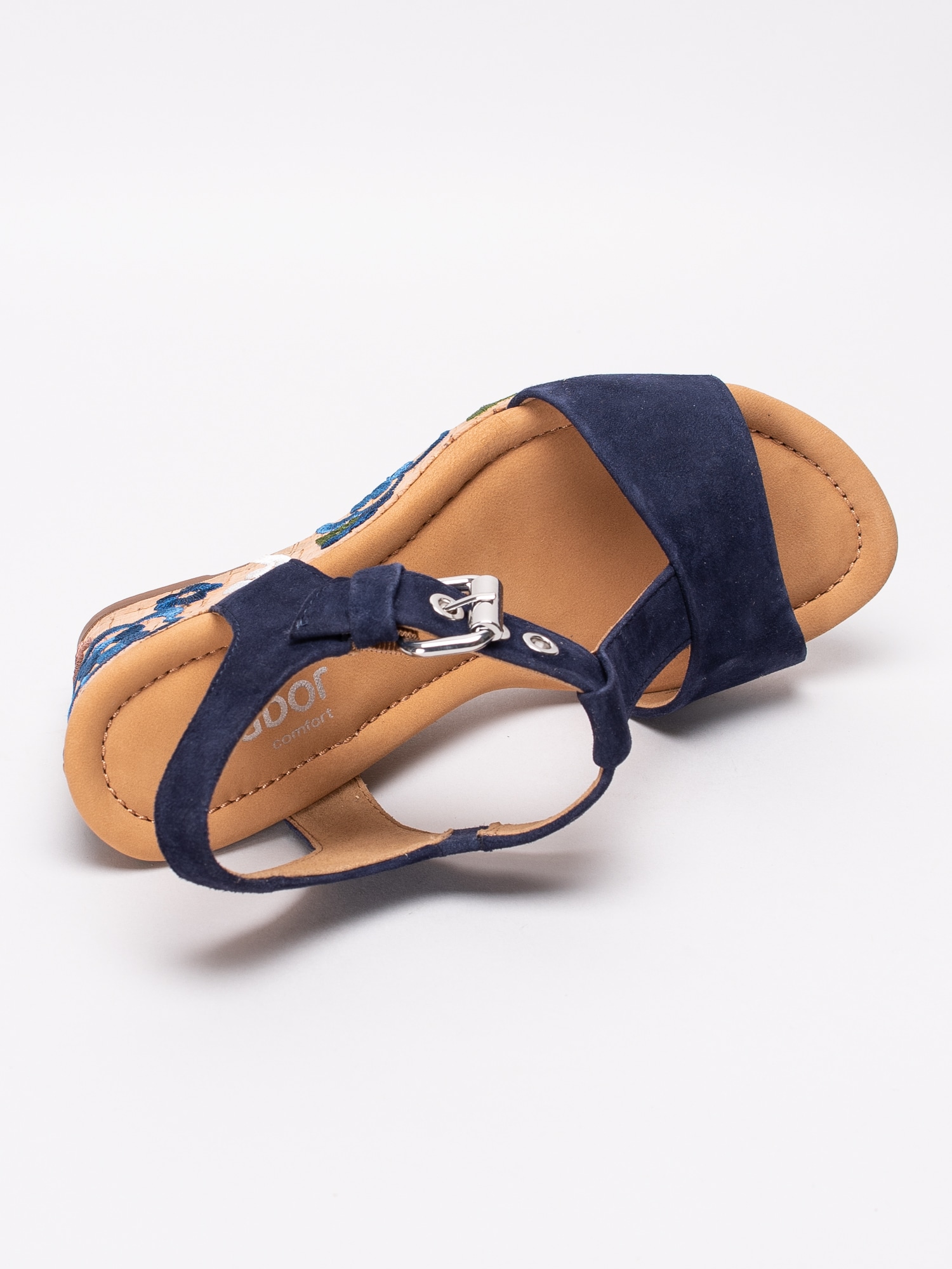 06191043 Gabor 22.824-36 mörkblå kilklackade sandaletter med blommotiv-4