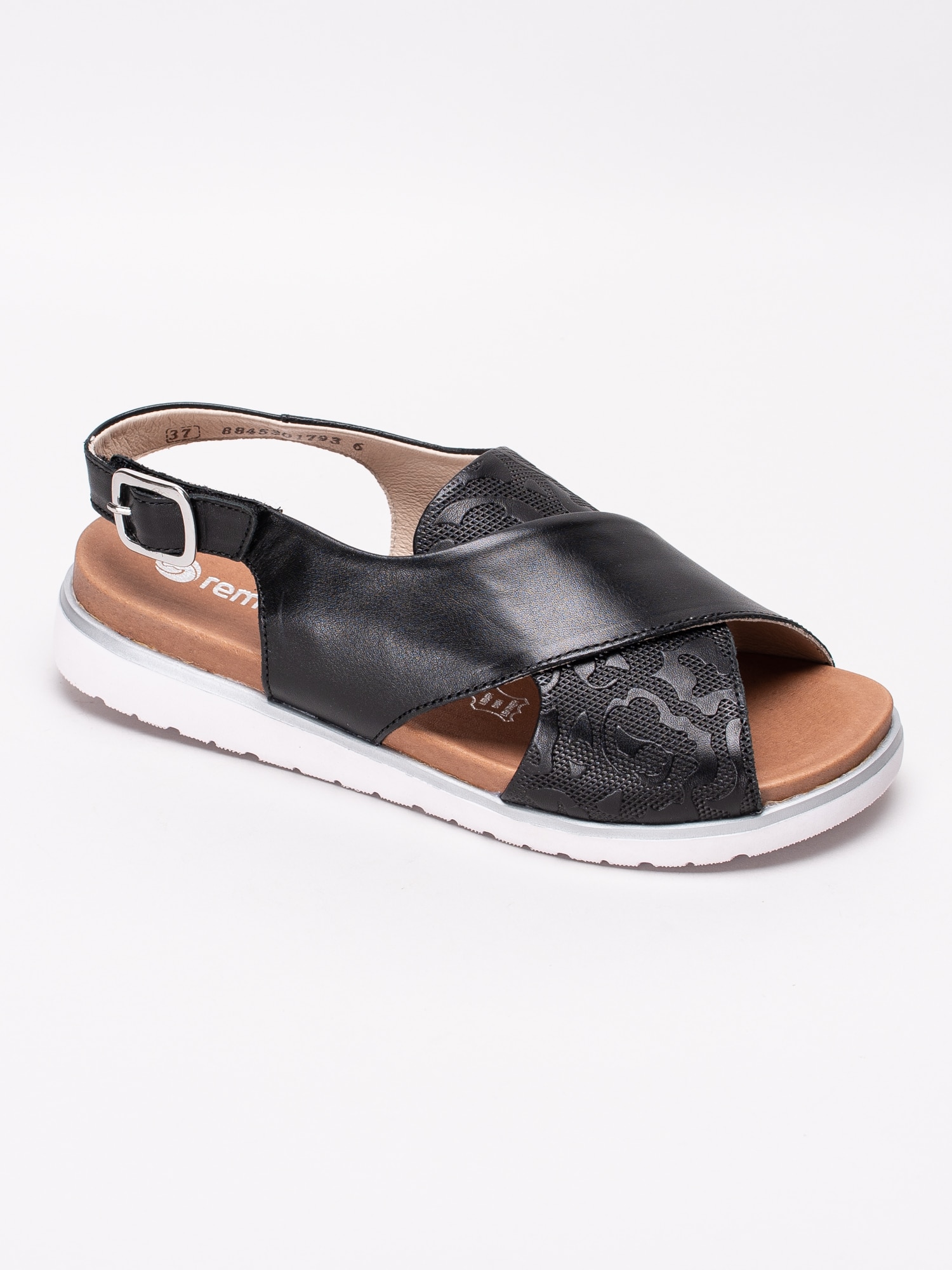 06191050 Remonte D4054-01 svarta sandaler med korsade band och hälrem-1