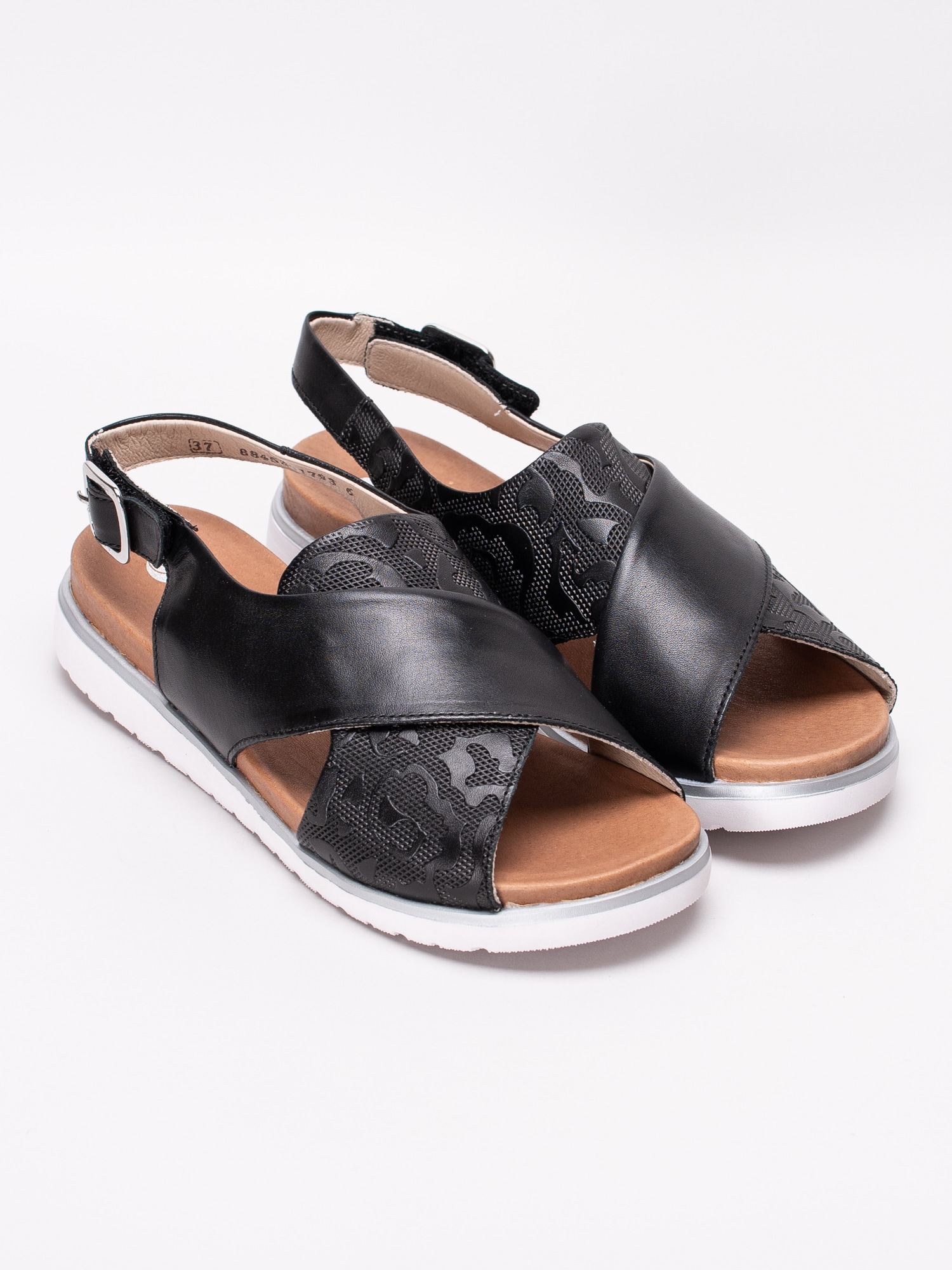 06191050 Remonte D4054-01 svarta sandaler med korsade band och hälrem-3