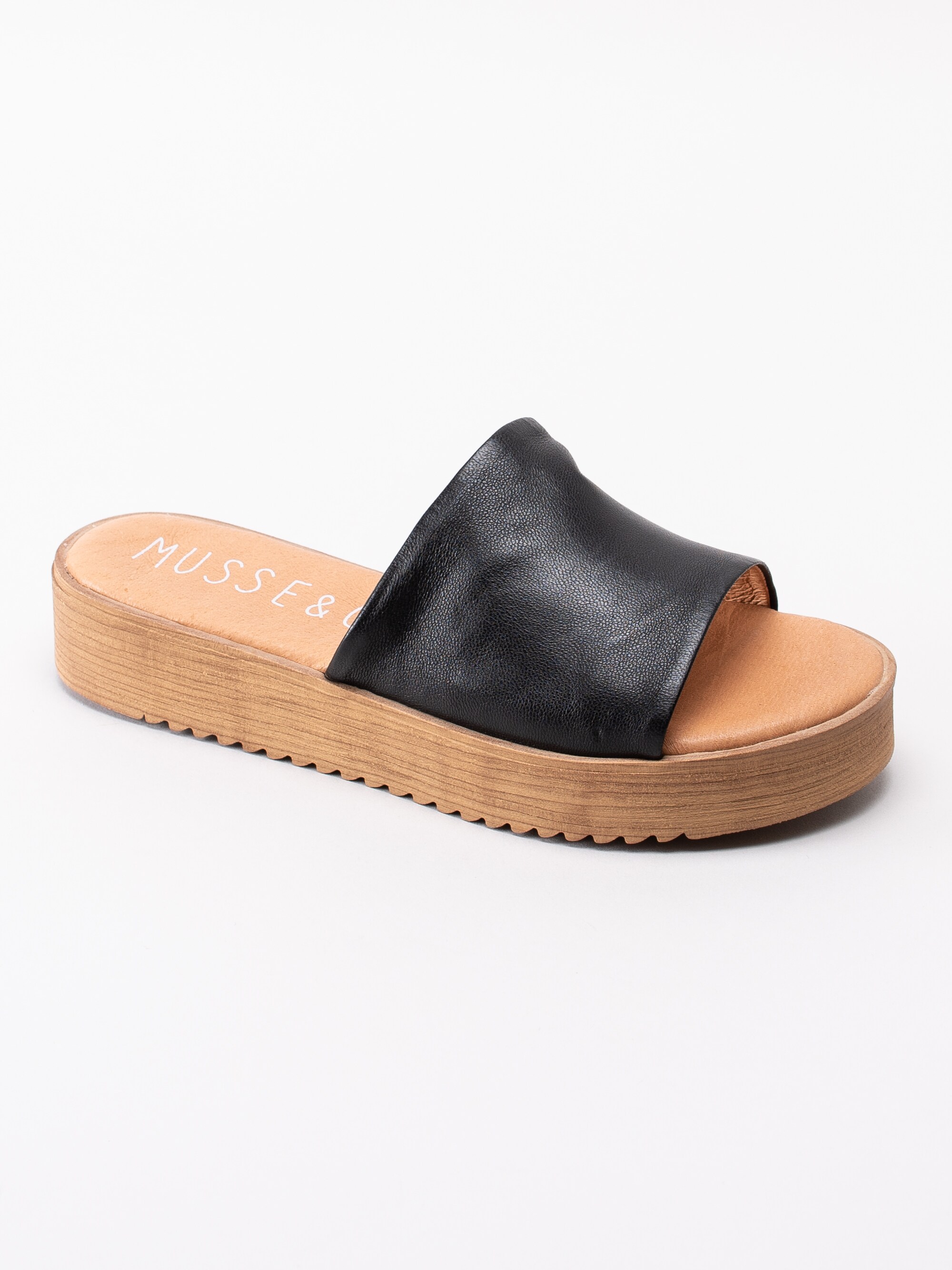 06191091 Musse and Cloud Keisha Black svarta slip ins platåsandaler-1