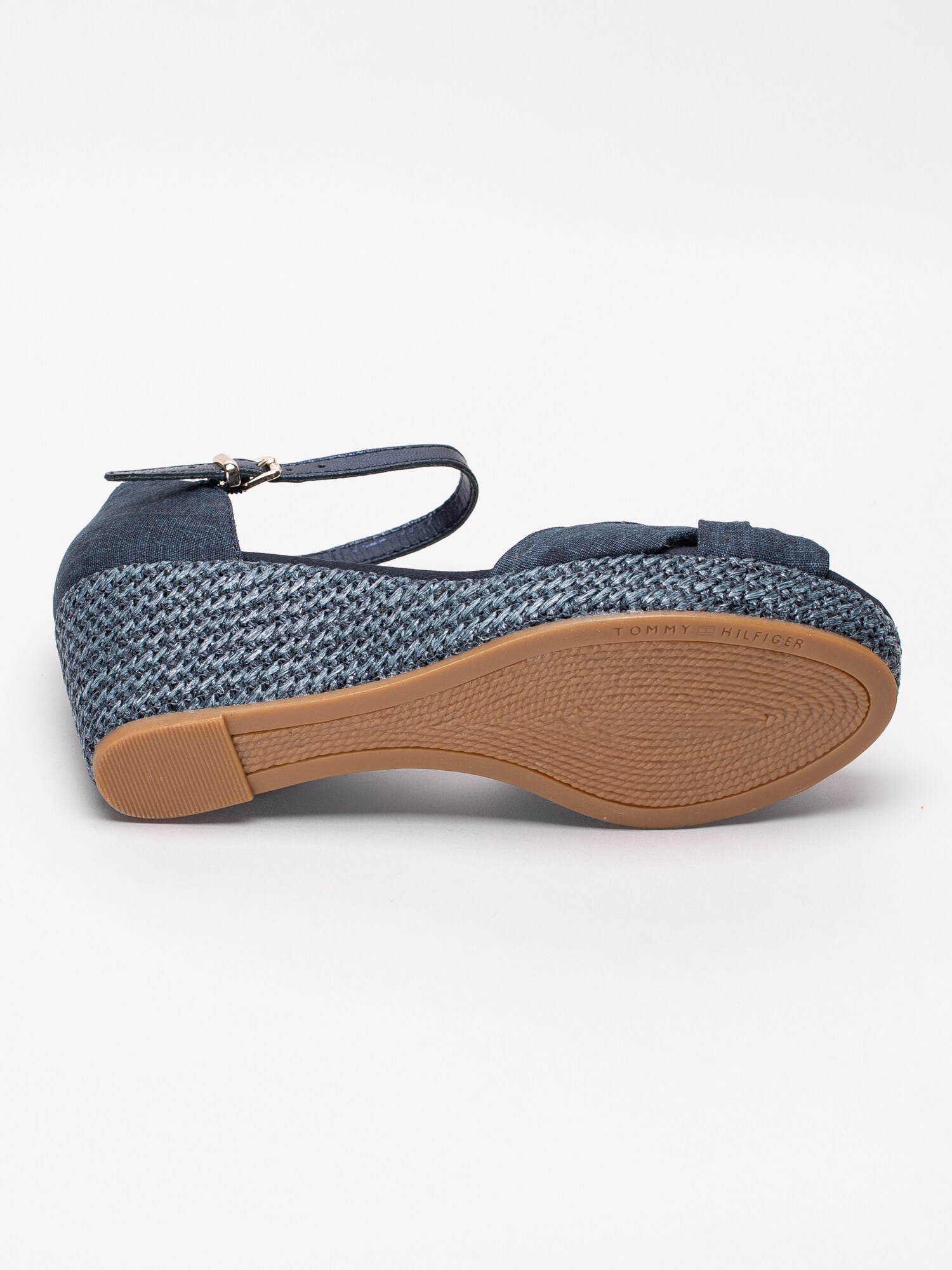 06191097 Tommy Hilfiger Iconic Elba FW0FW04079-403 mörkblå espadrillos med kilklack med skimrande vristrem-5