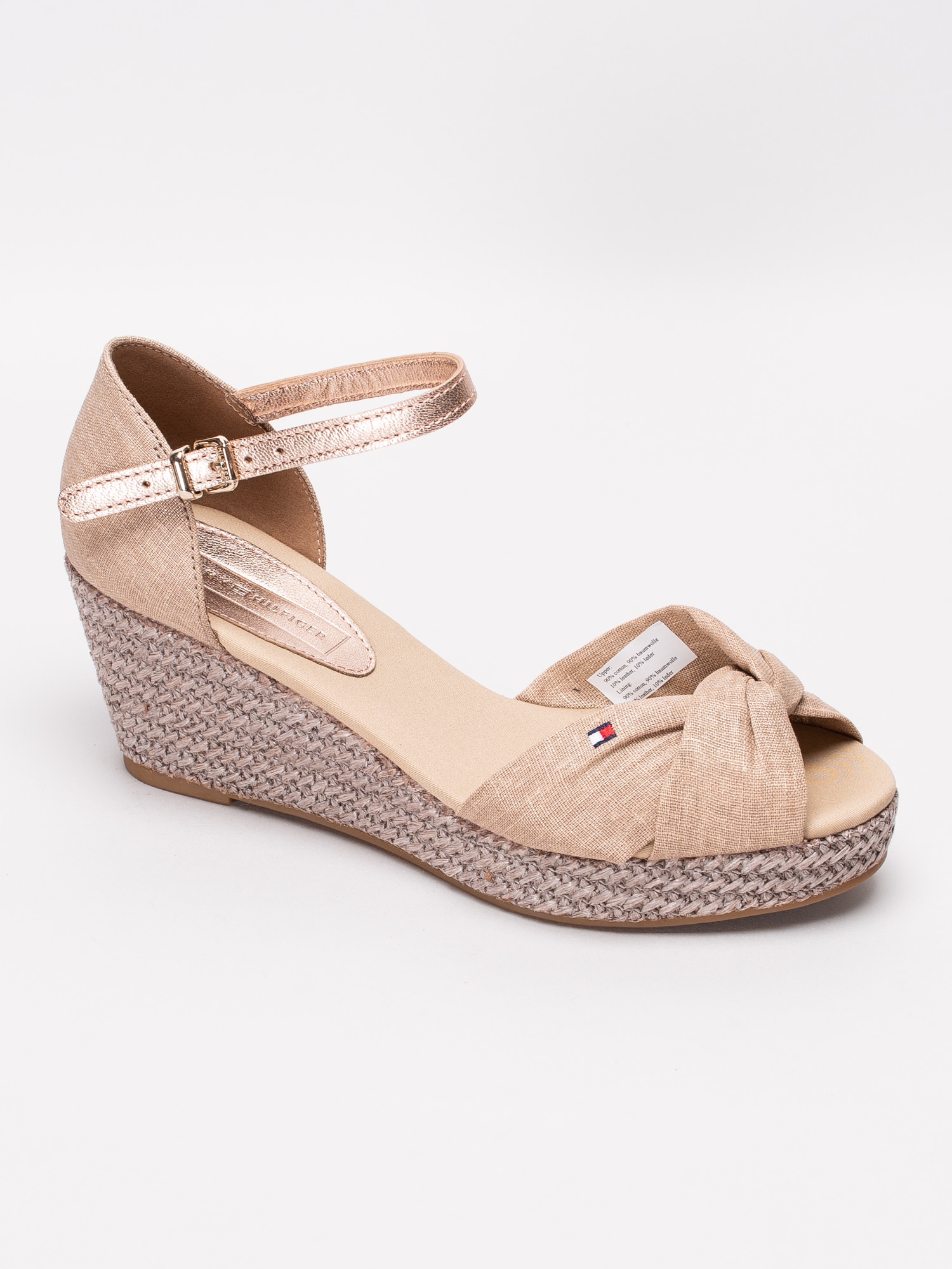 06191098 Tommy Hilfiger Iconic Elba FW0FW04079-932 beige espadrillos med kilklack och metallisk vristrem-1