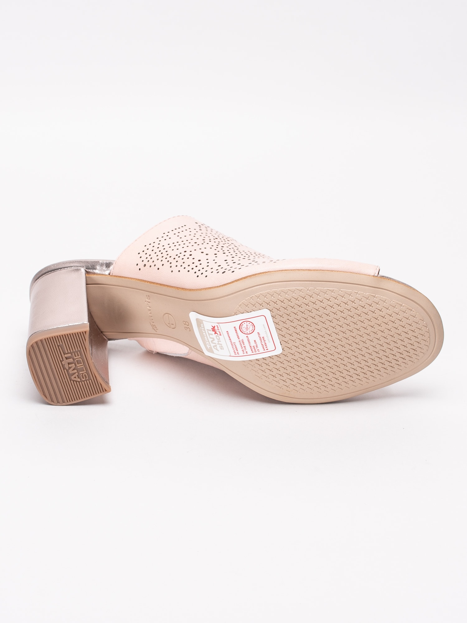 06191116 Tamaris 1-27211-22-548 rosa slip ins sandaletter med metallisk klossklack-5