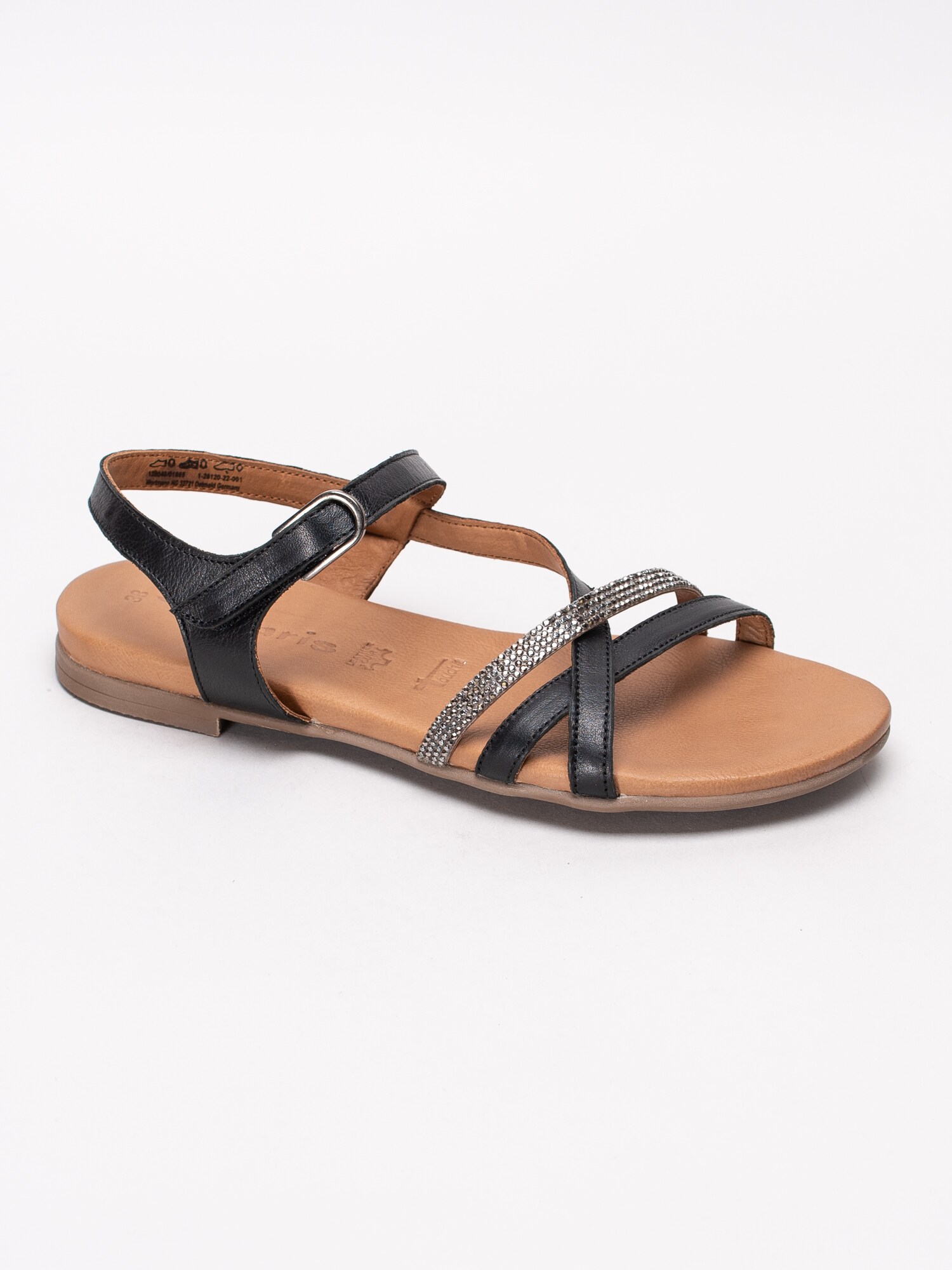 06191119 Tamaris 1-28120-22-001 svarta sandaler med strassband-1
