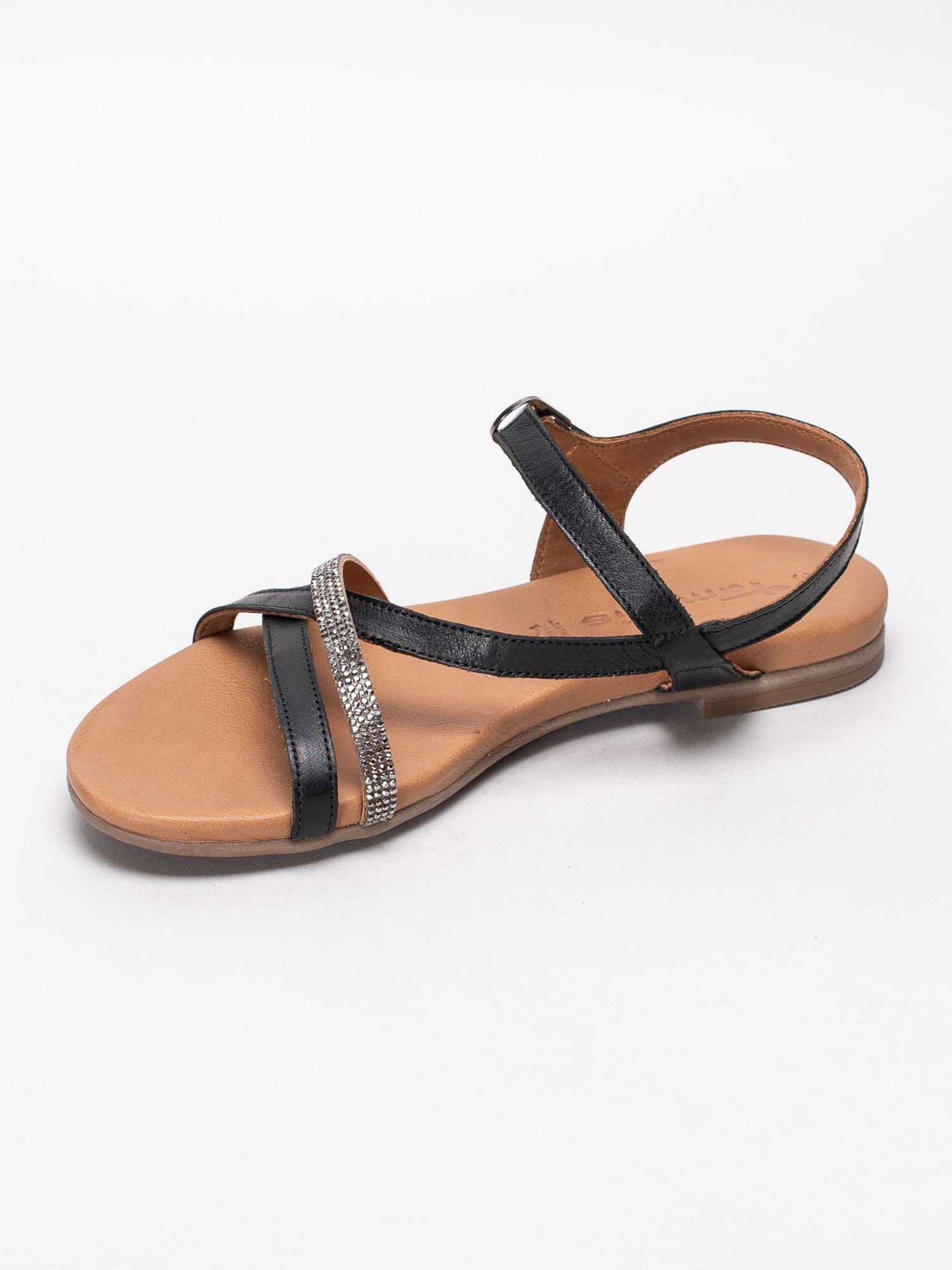 06191119 Tamaris 1-28120-22-001 svarta sandaler med strassband-2