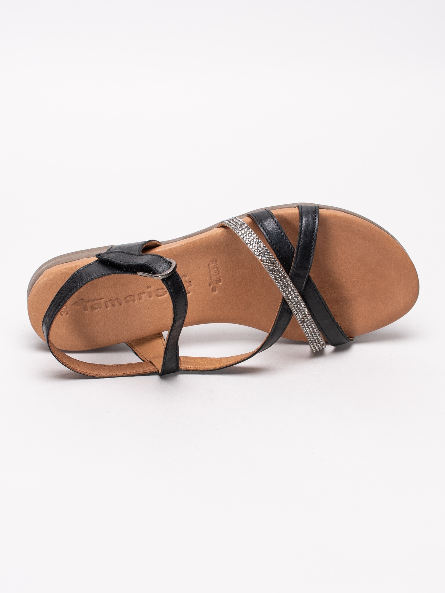06191119 Tamaris 1-28120-22-001 svarta sandaler med strassband-4