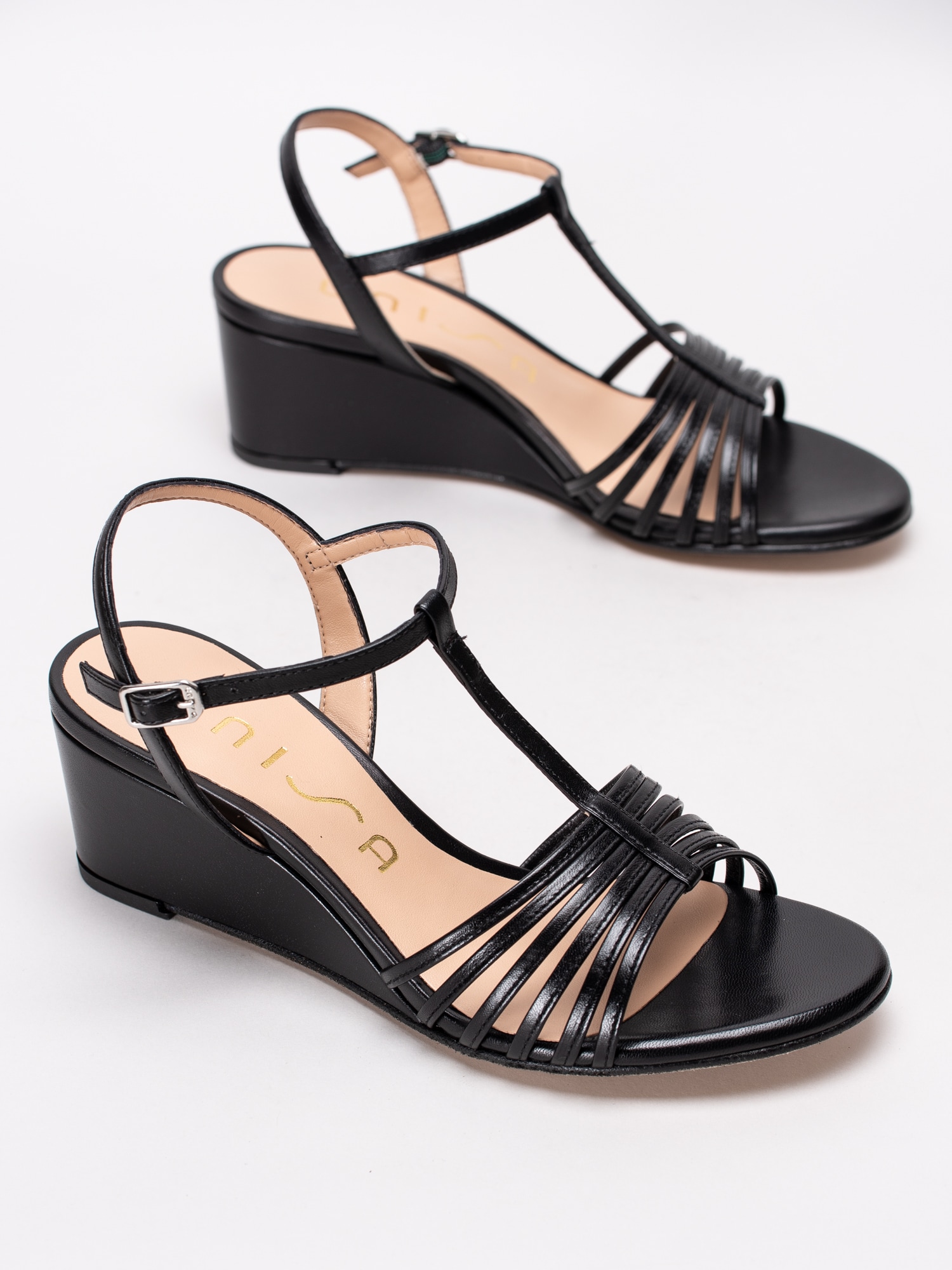 06191131 Unisa Ohio Black svarta sandaletter med kilklack-6