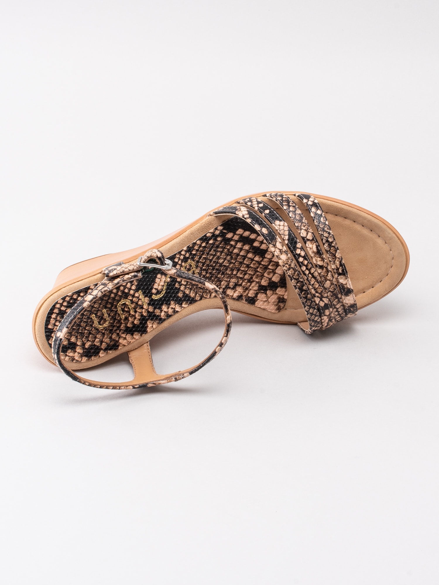 06191133 Unisa Raizel Suntan reptilmönstrade sandaletter med platå-4