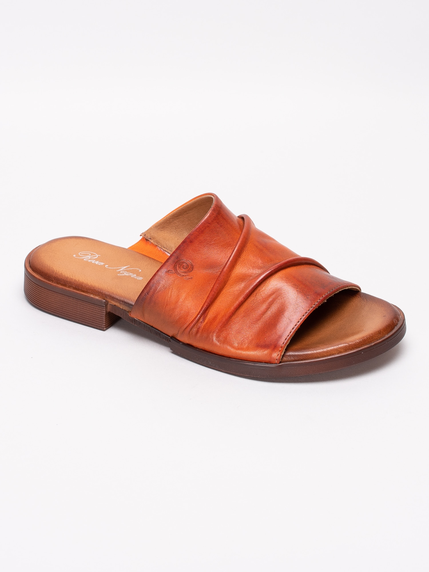 06191143 Rosa Negra 837-7897-132 orange slip ins sandal med rynkad ovandel-1