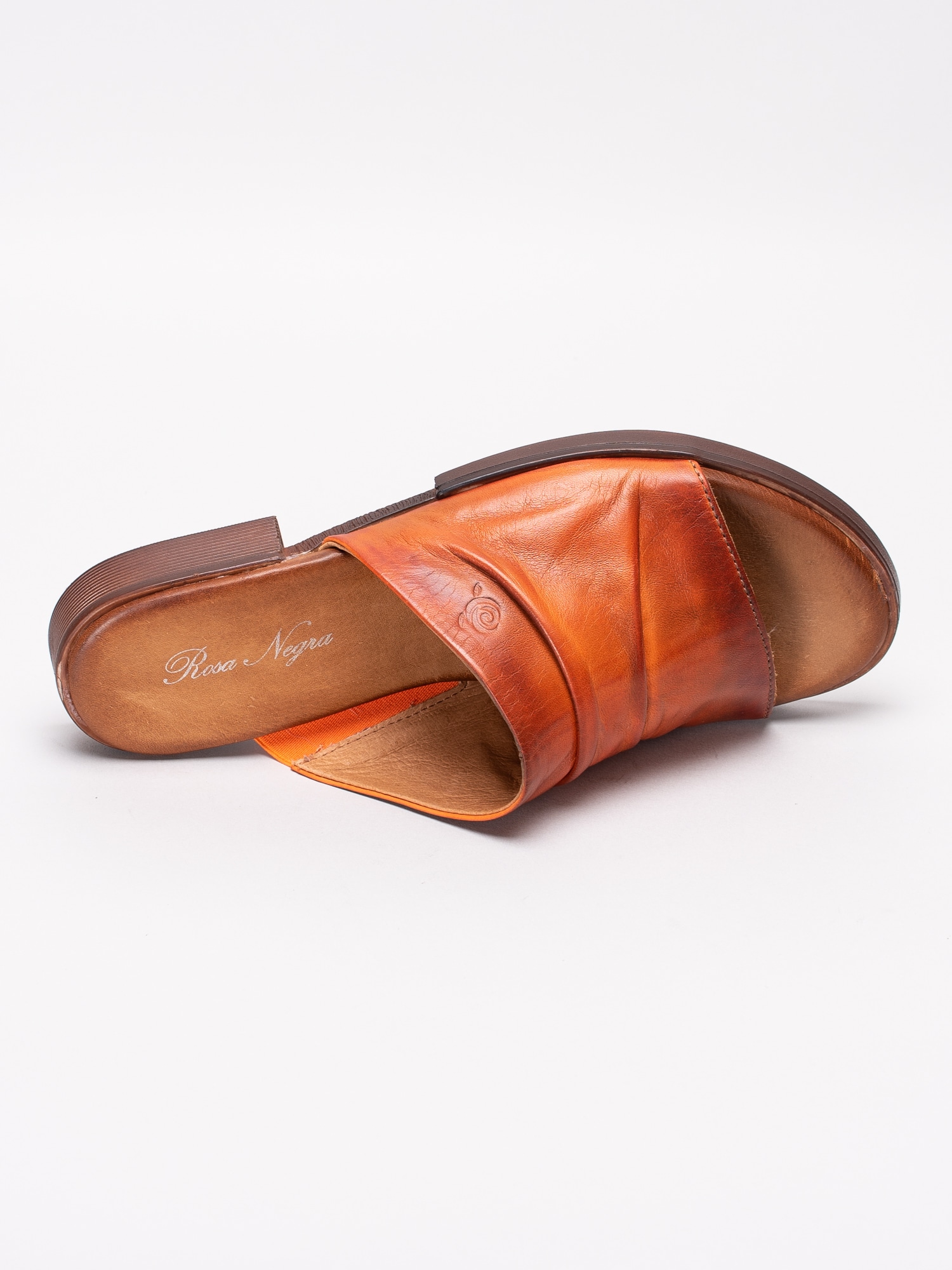 06191143 Rosa Negra 837-7897-132 orange slip ins sandal med rynkad ovandel-4