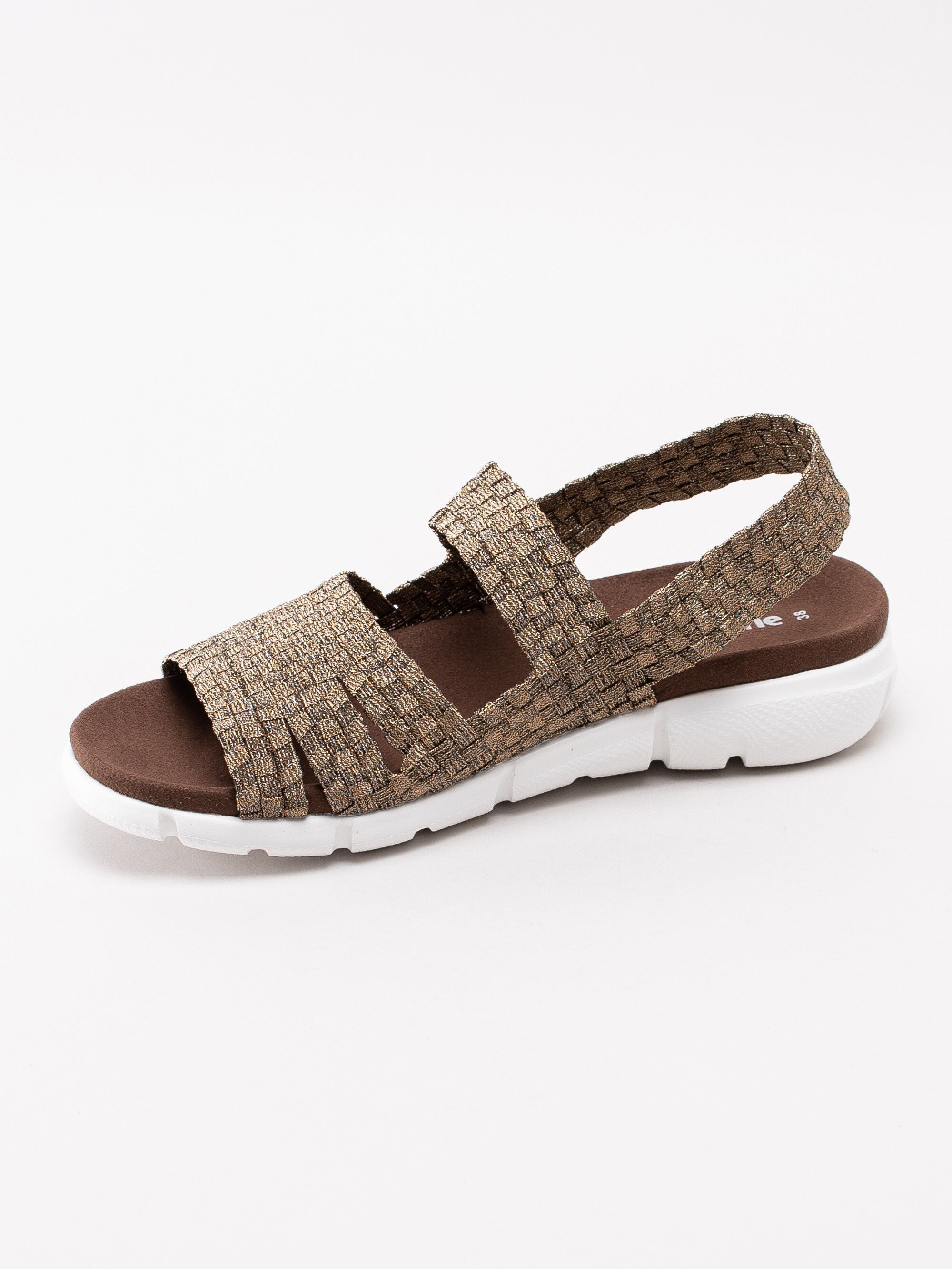 06191154 Sköna Marie Ella 7102825.19 bronsglittiga sandaler i flätad resår-2