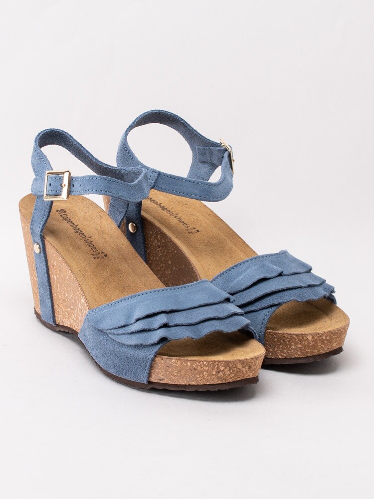 06201020 Copenhagen Shoes CS2026-0031 Blå kilklackade sandaletter för dam-3