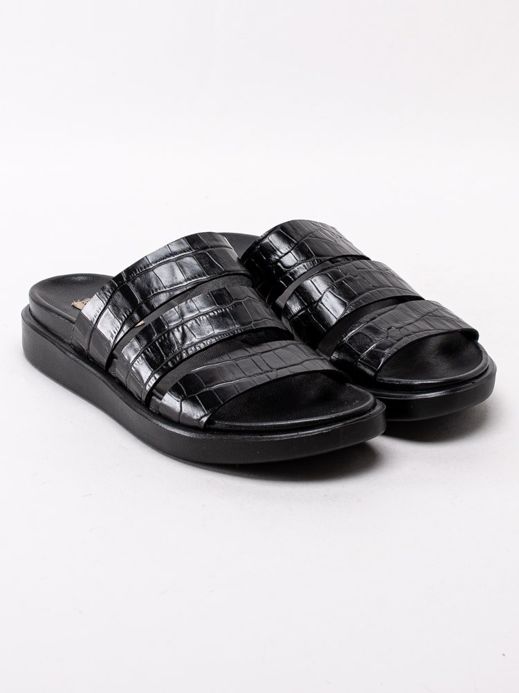 06201023 Copenhagen Shoes Maggie CS2065-103 Svarta ormskinnsmönstrade slip in sandaler-3