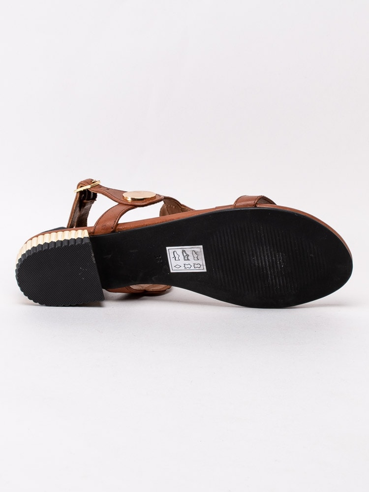 06201025 Copenhagen Shoes Eliza CS2068-632 Bruna sandaler med gulddetaljer-5