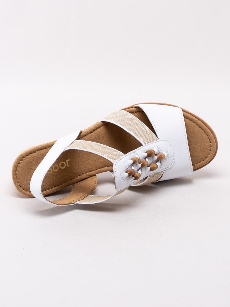06201048 Gabor 45.750-21 Vita kilklackade sandaletter med pärlor-4
