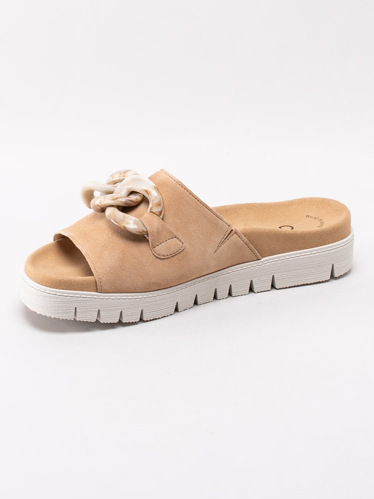 06201051 Gabor 43.743-12 Beige slip in sandaler med beige melerad kedja-2