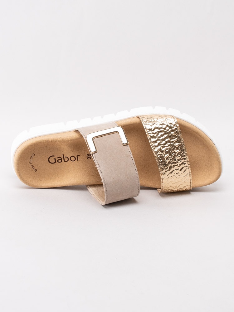 06201052 Gabor 43.740-62 Beige slip in sandaler med guldfärgat band-4