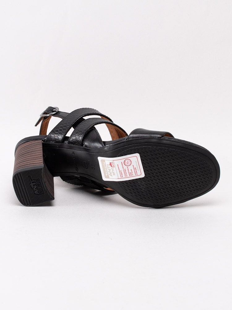 06201112 Tamaris 1-28317-24-021 Svarta sandaletter med ormskinnsmönster-5