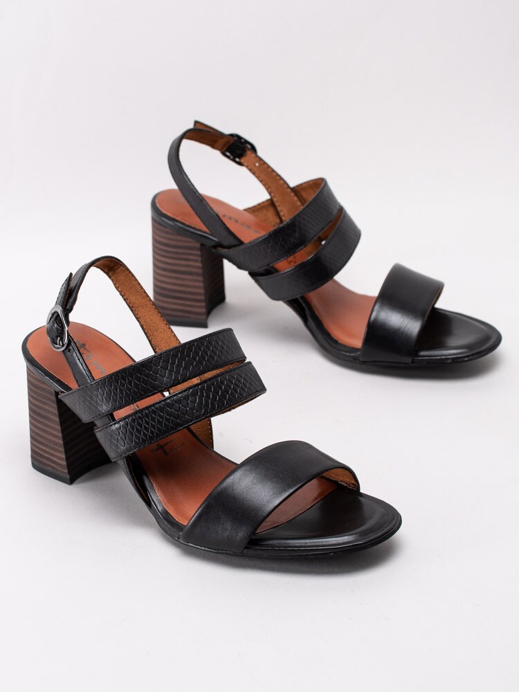 06201112 Tamaris 1-28317-24-021 Svarta sandaletter med ormskinnsmönster-6